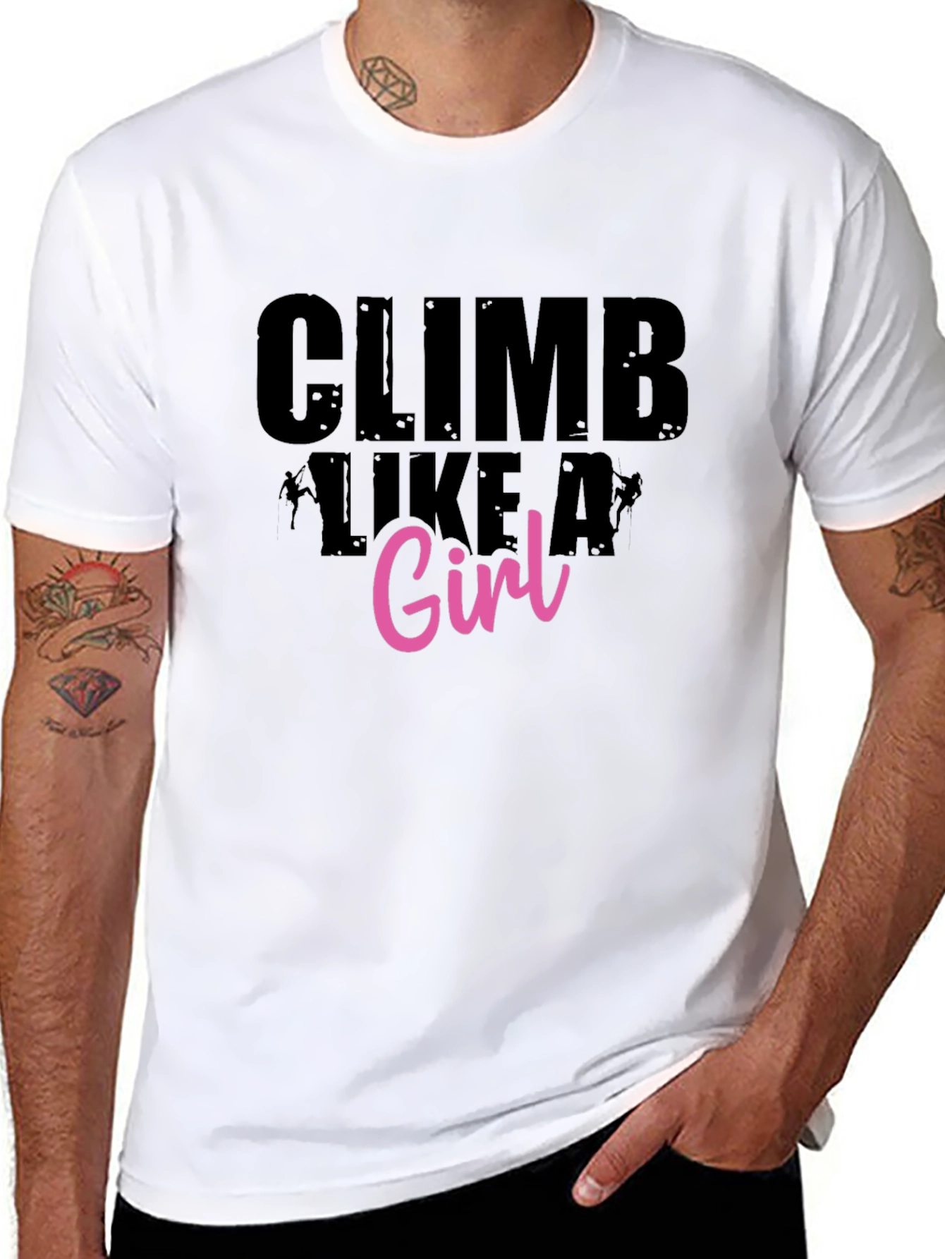 Climb Like A Girl Black Graphic Tee