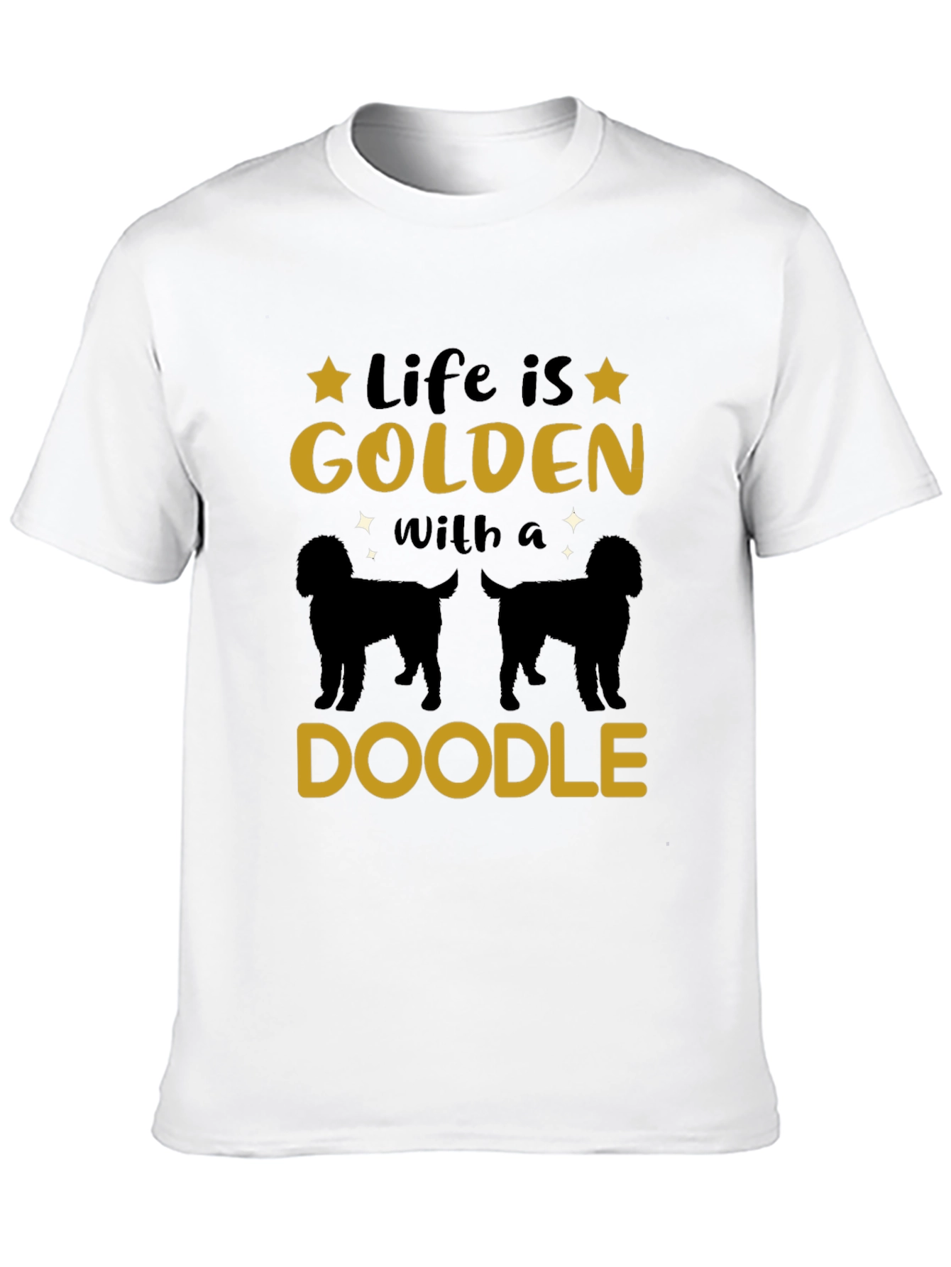 Life is Golden with a Doodle Black T-Shirt