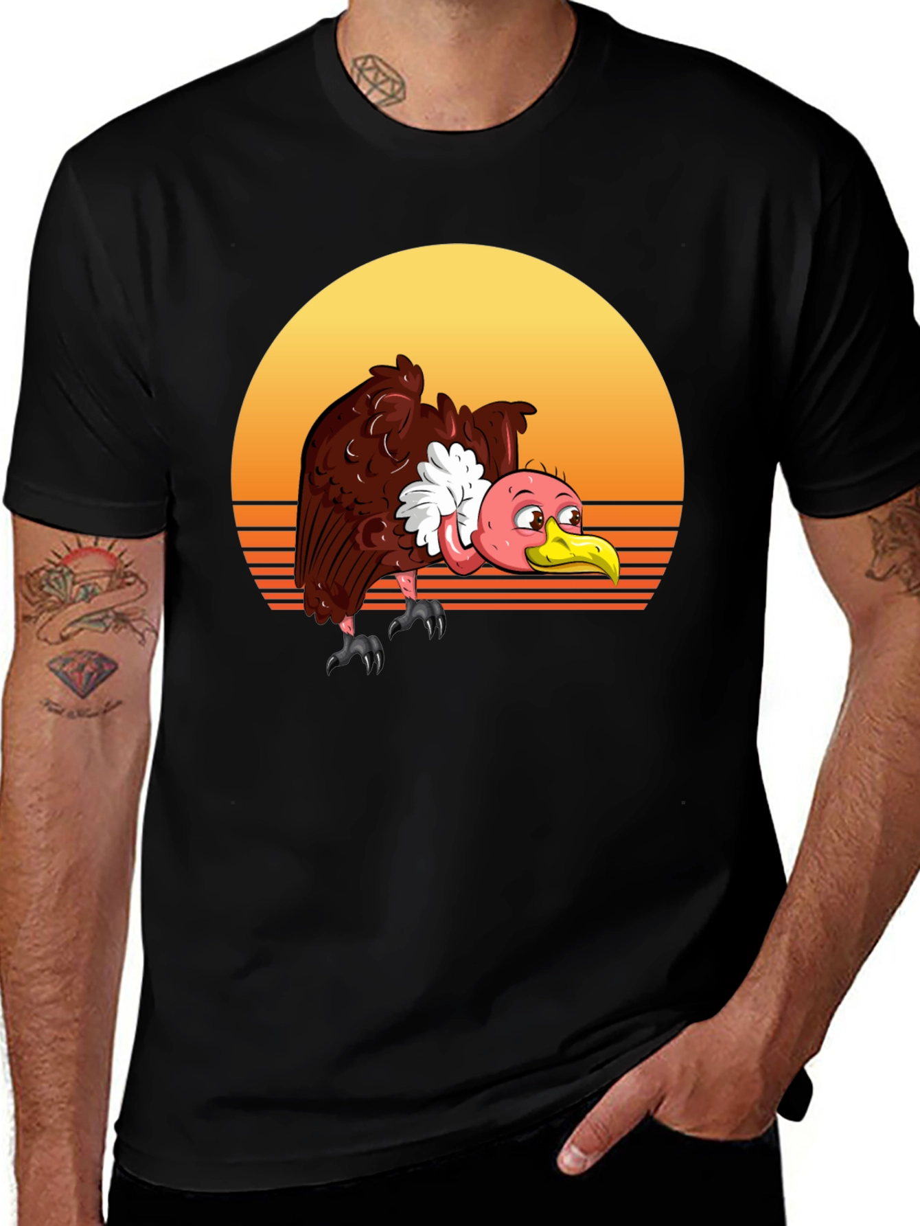 Vulture Sunset Tee - Retro Style