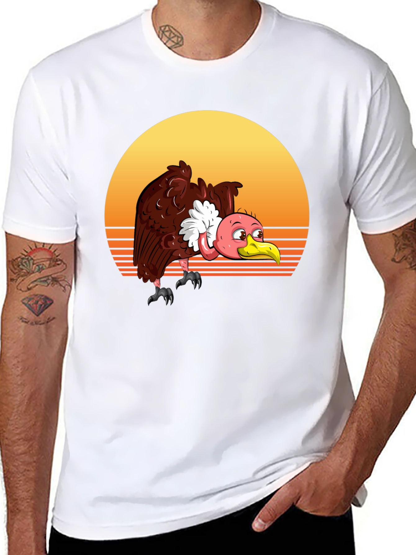 Vulture Sunset Tee - Retro Style