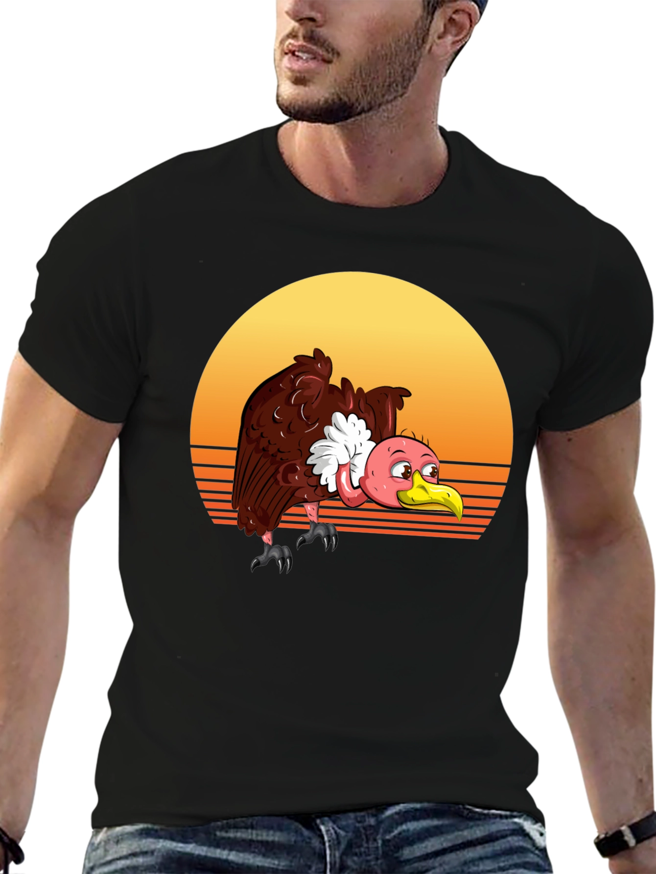 Vulture Sunset Tee - Retro Style