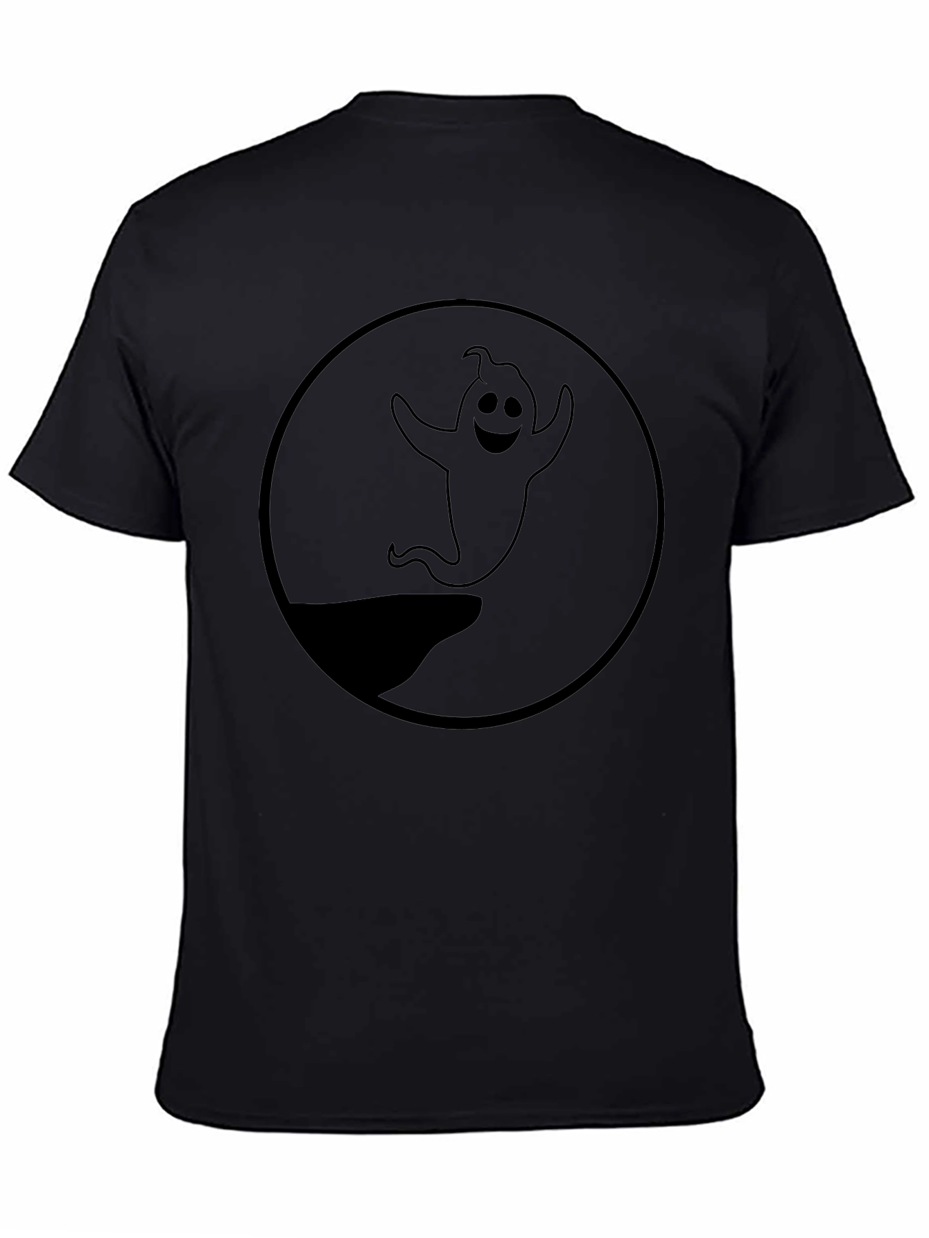 Spooky Ghost Graphic Black T-Shirt