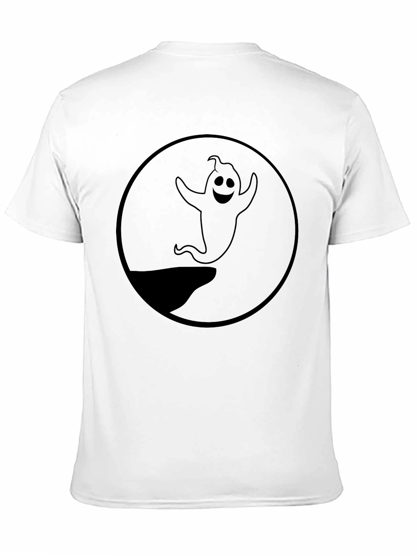 Spooky Ghost Graphic Black T-Shirt