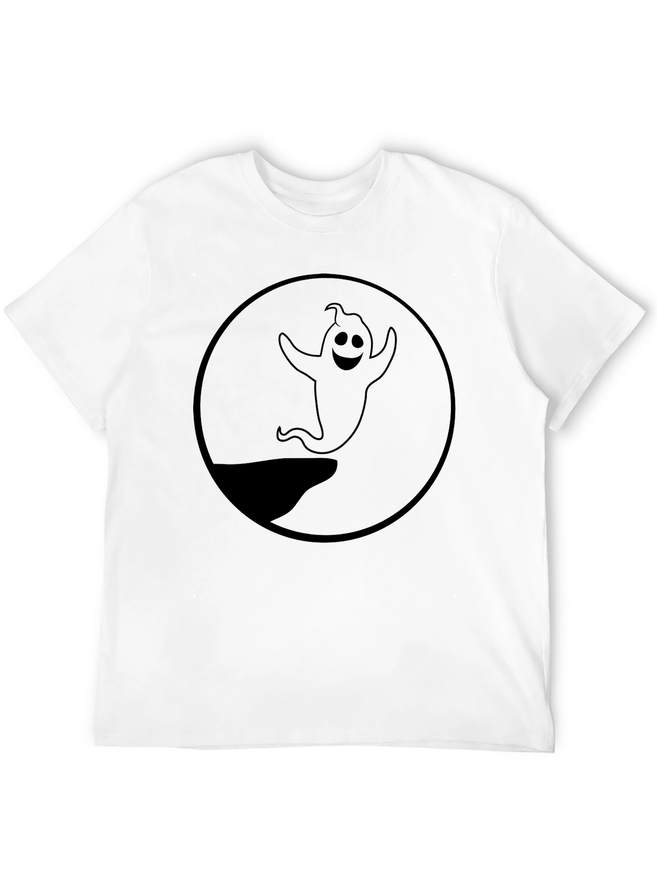 Spooky Ghost Graphic Black T-Shirt