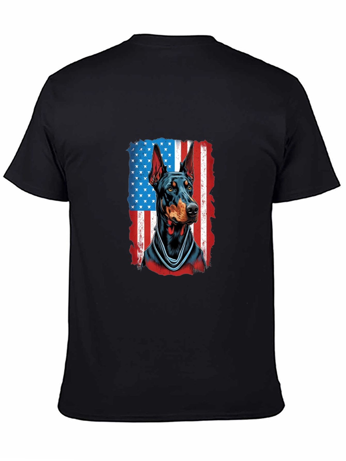 Doberman American Flag Patriotic T-Shirt