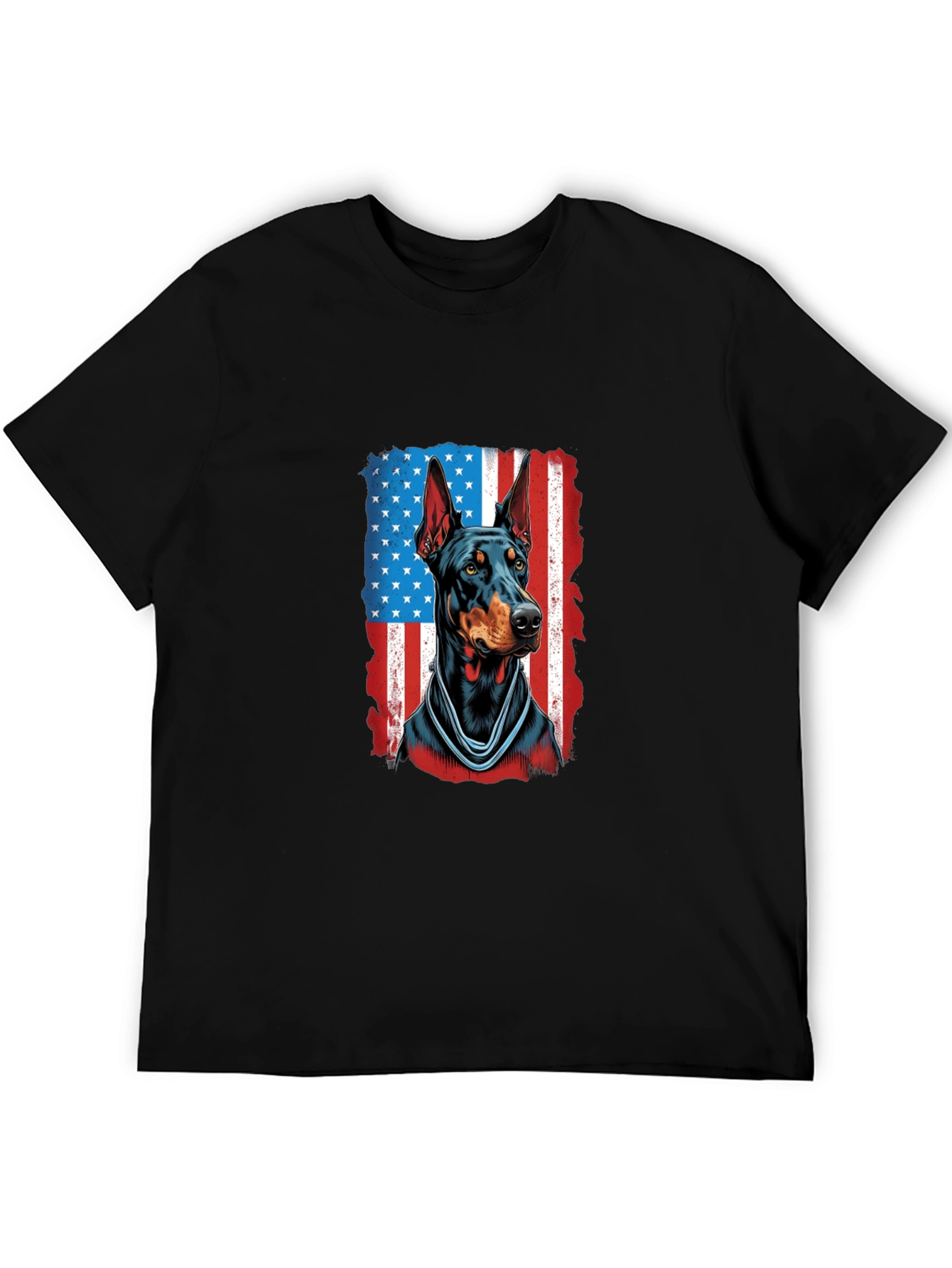 Doberman American Flag Patriotic T-Shirt