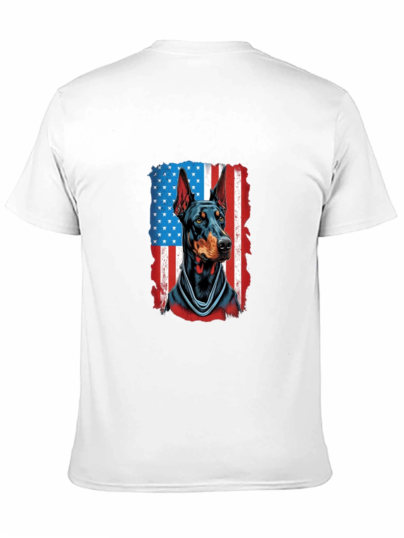 Doberman American Flag Patriotic T-Shirt