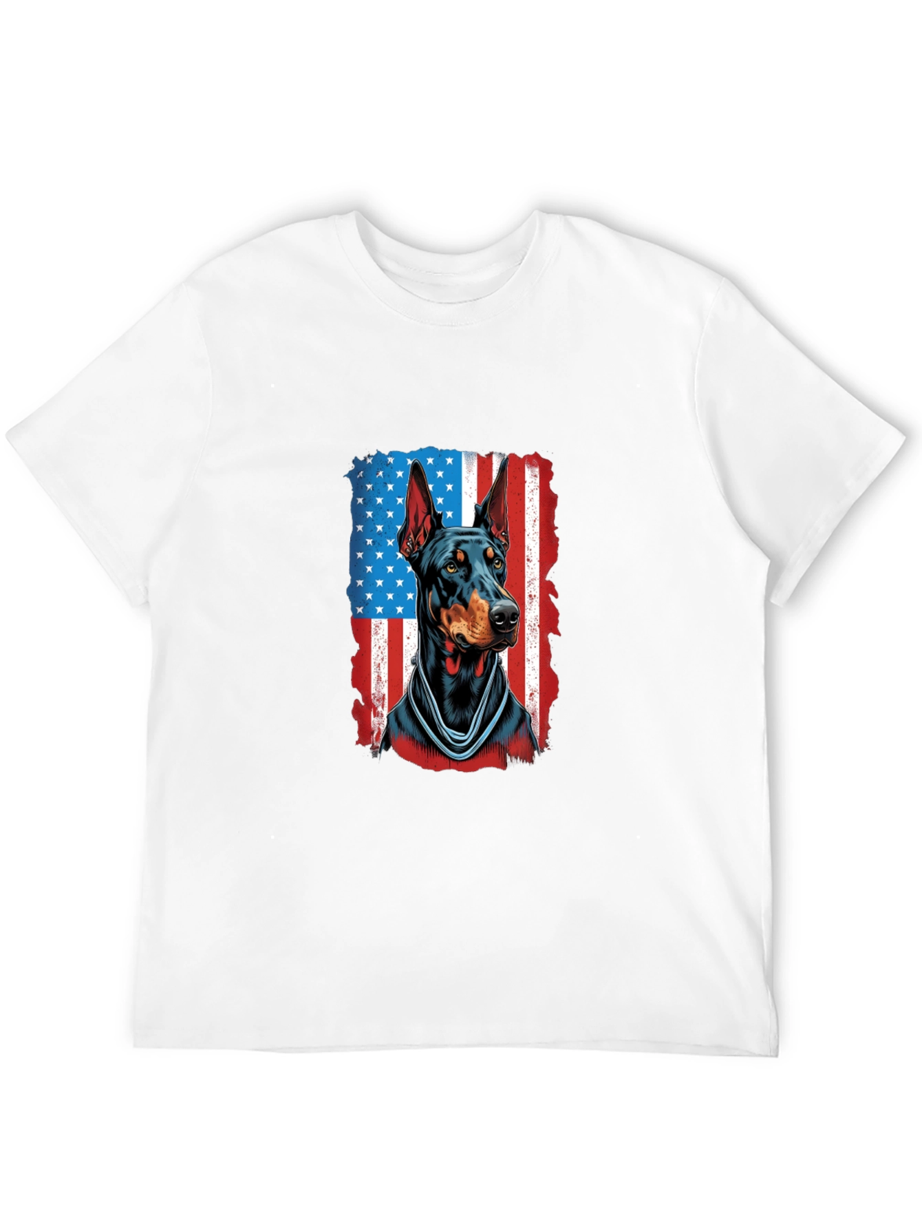 Doberman American Flag Patriotic T-Shirt
