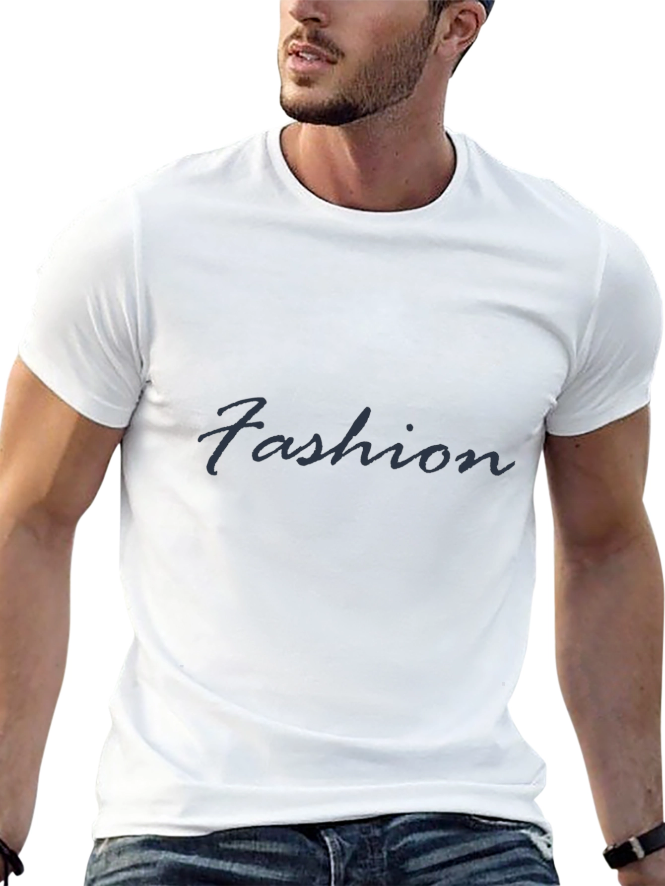 Fashion Tee: Stylish Black Cotton Blend Shirt