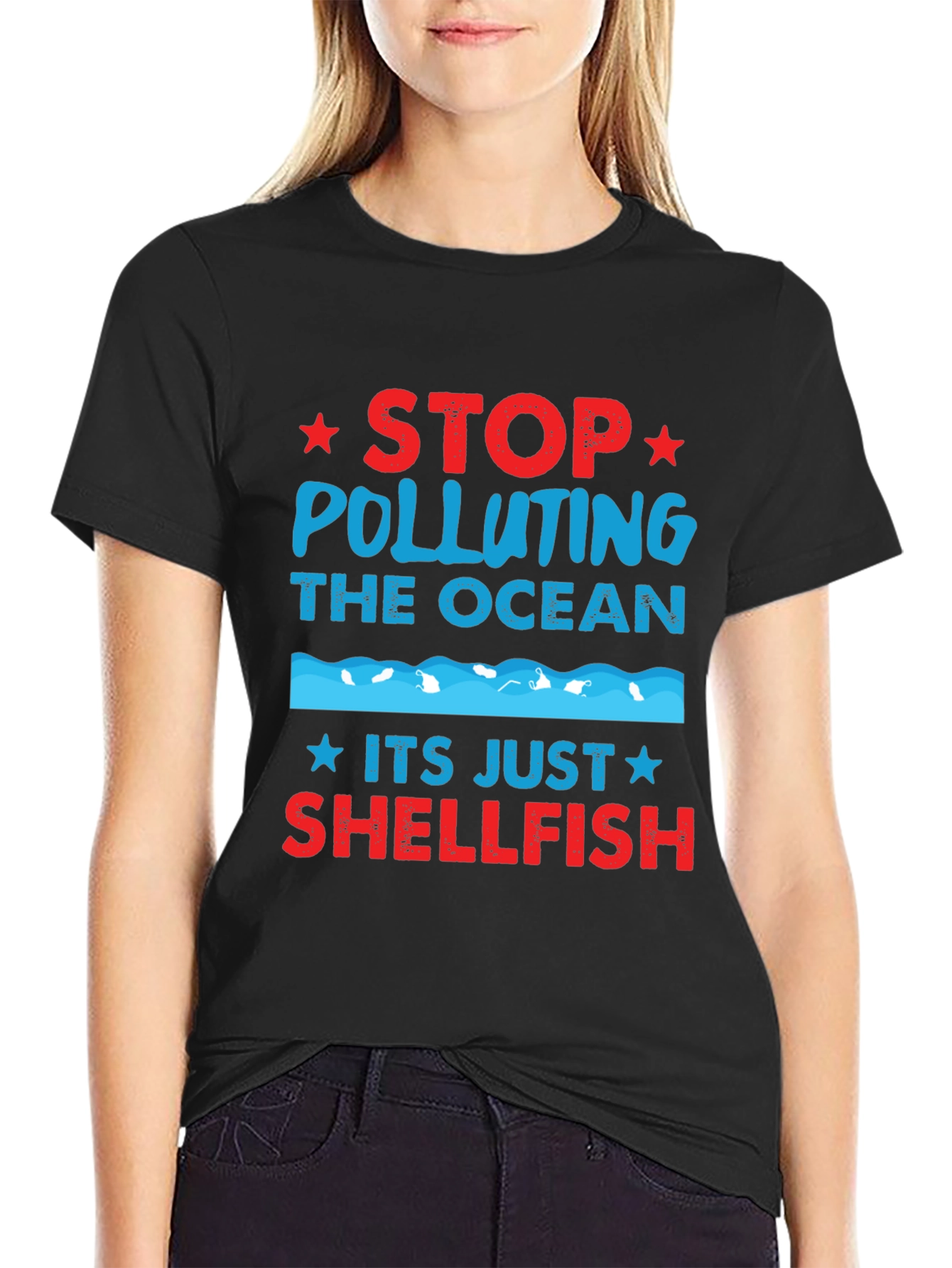 Stop Polluting Ocean Shellfish Graphic Tee