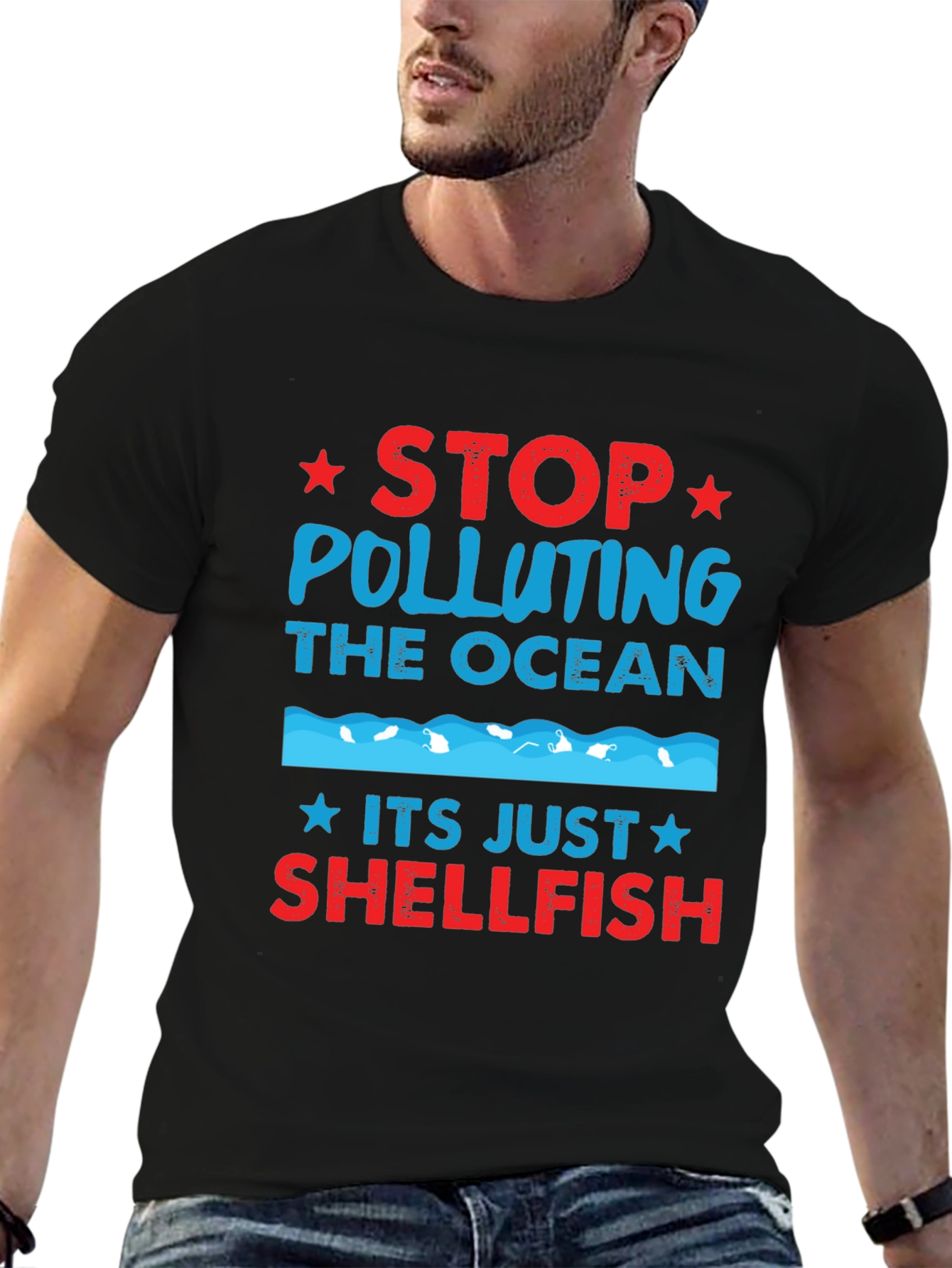Stop Polluting Ocean Shellfish Graphic Tee