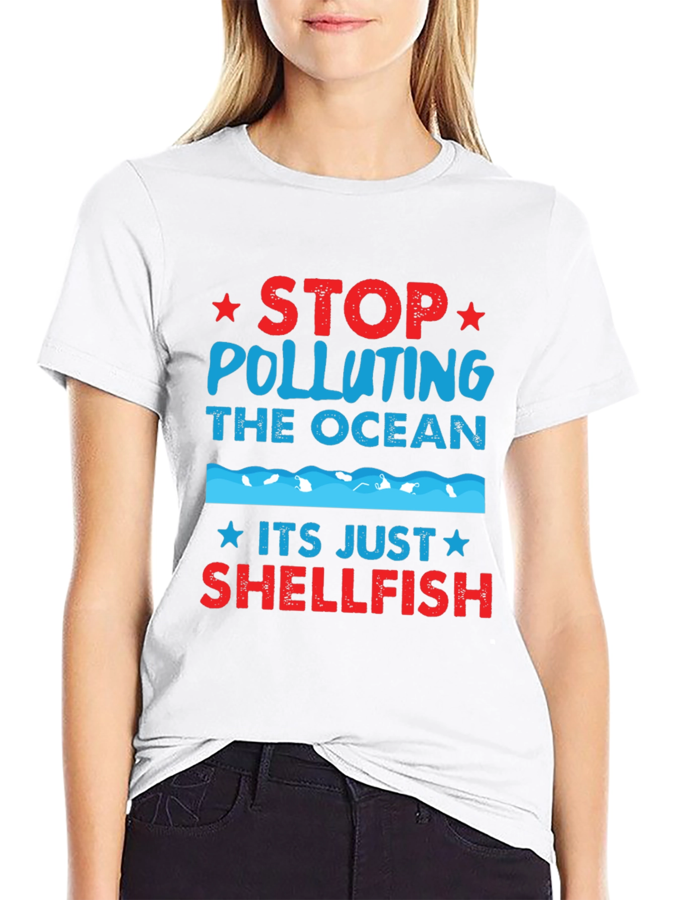 Stop Polluting Ocean Shellfish Graphic Tee