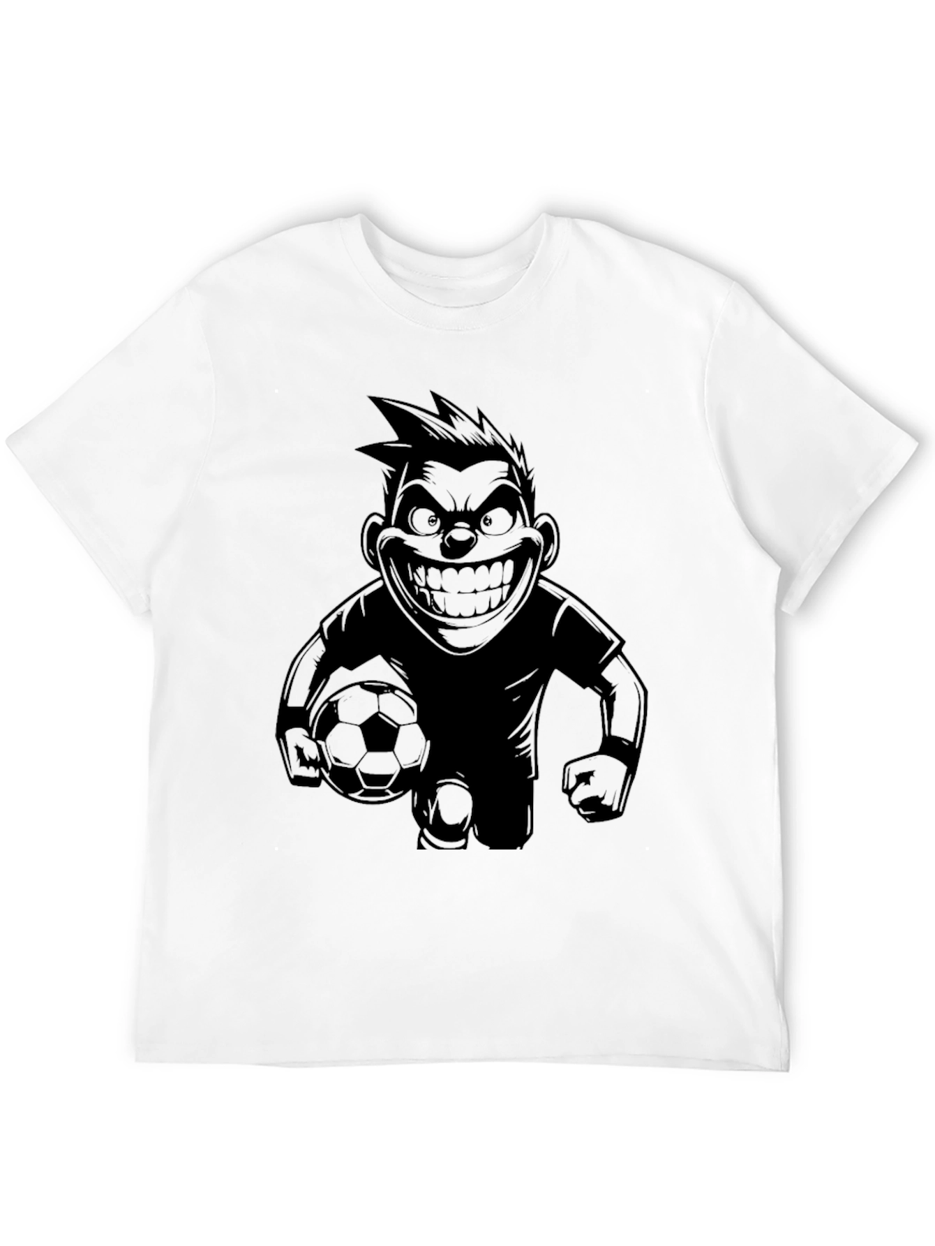 Mens Graphic Tee - Soccer Cartoon Design