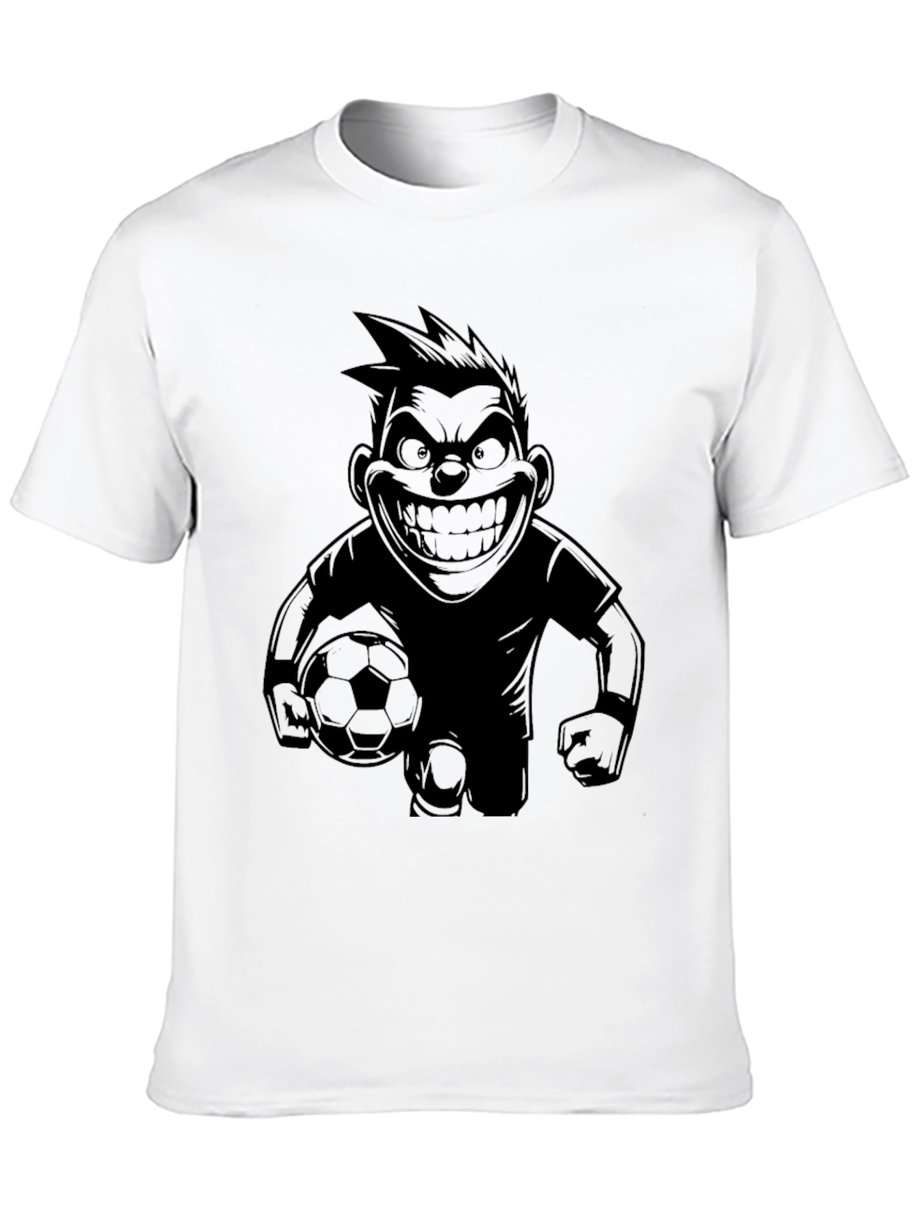 Mens Graphic Tee - Soccer Cartoon Design