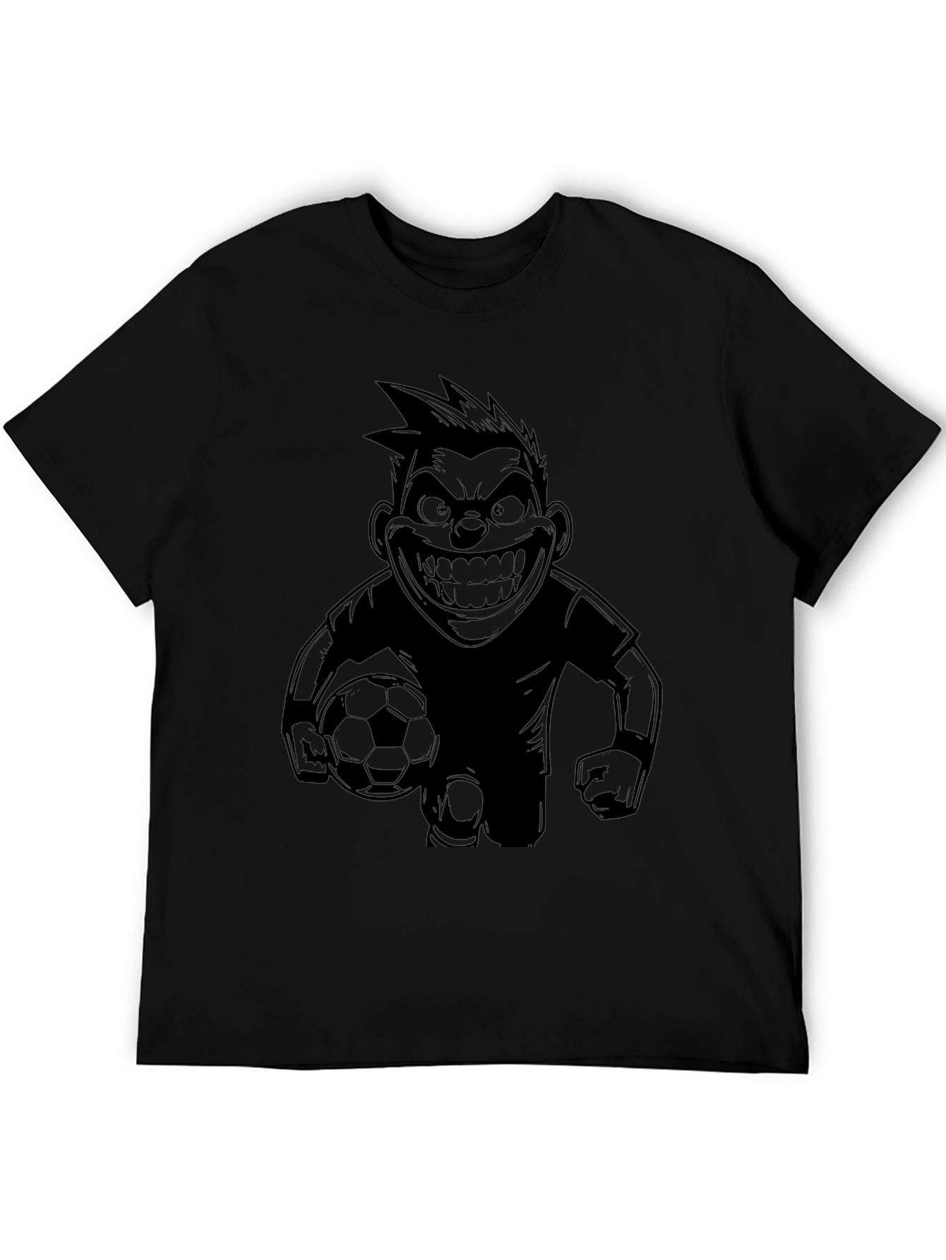 Mens Graphic Tee - Soccer Cartoon Design