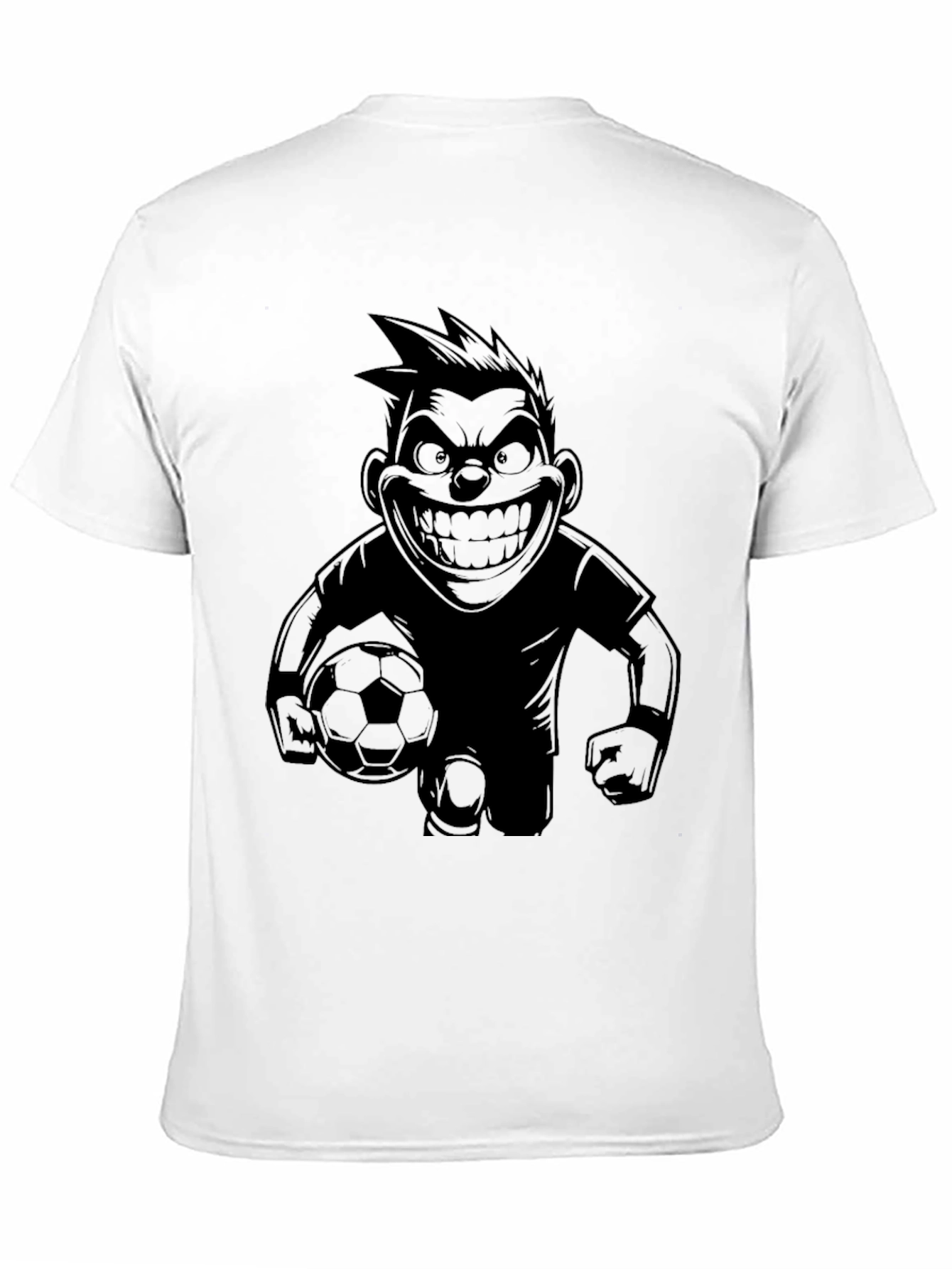 Mens Graphic Tee - Soccer Cartoon Design
