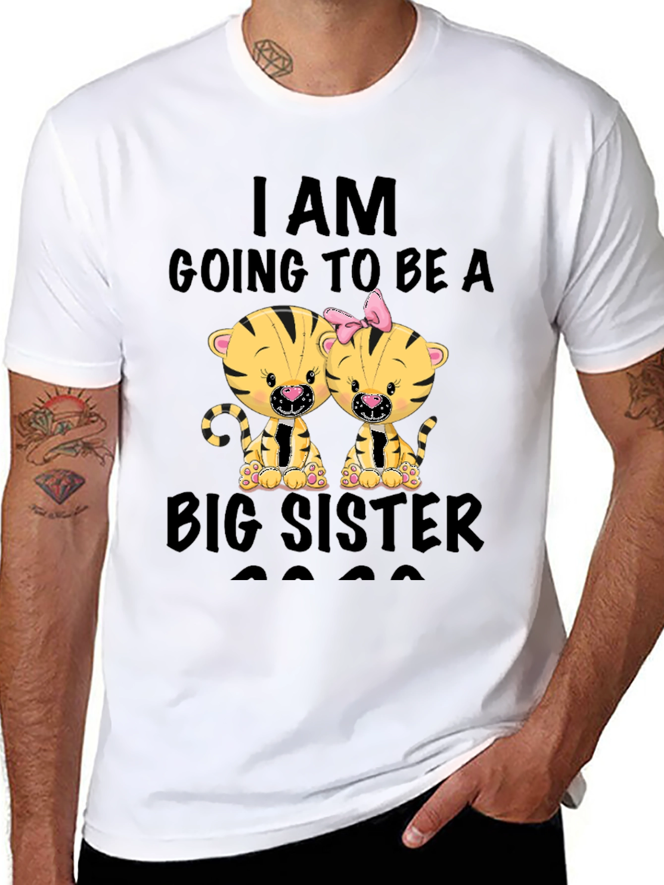 Big Sister 2023 T-Shirt - Cute Tiger Design