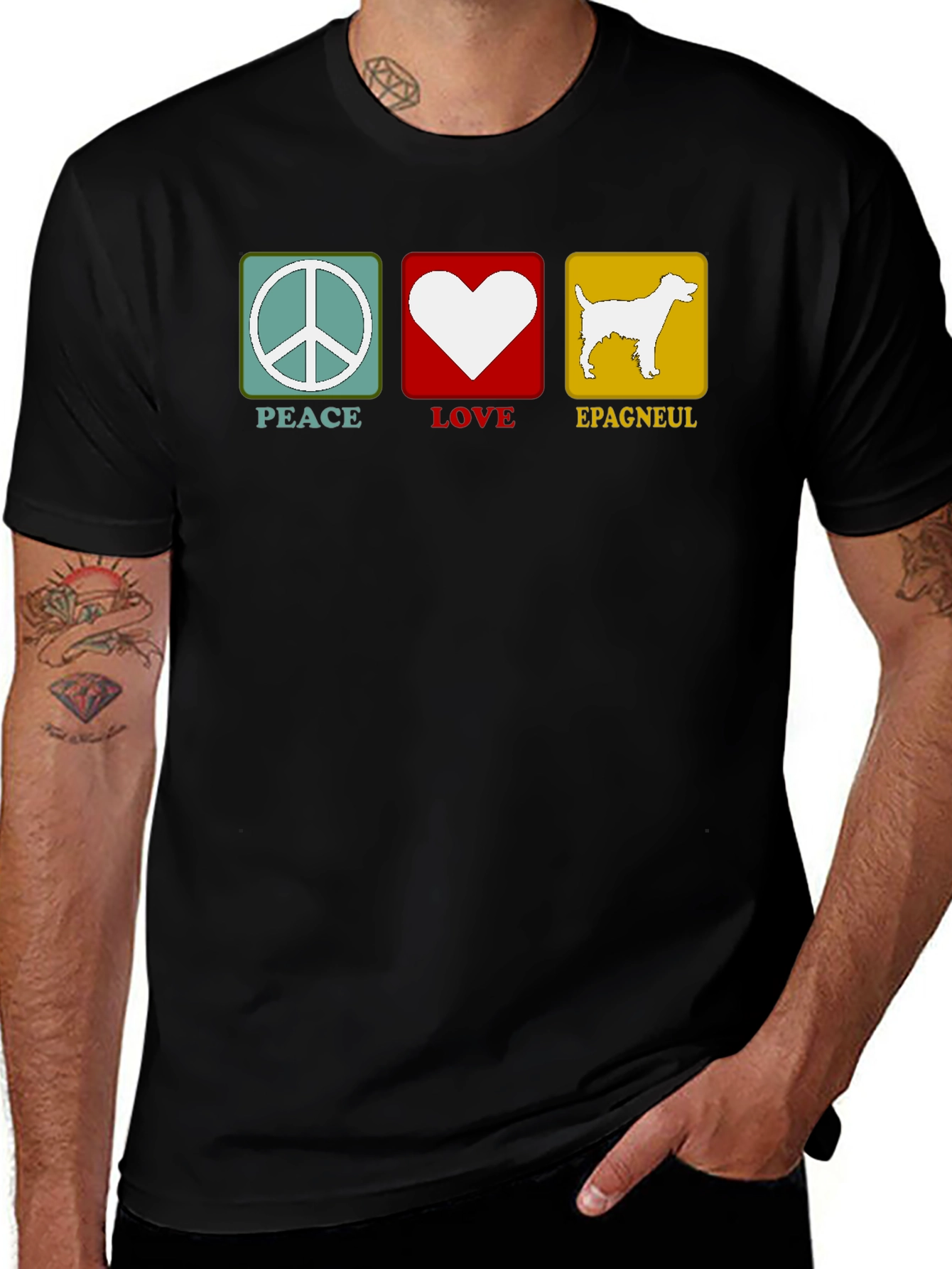 Peace Love Epagneul Dog T-Shirt