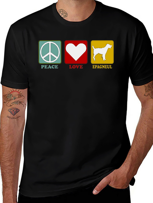 Peace Love Epagneul Dog T-Shirt