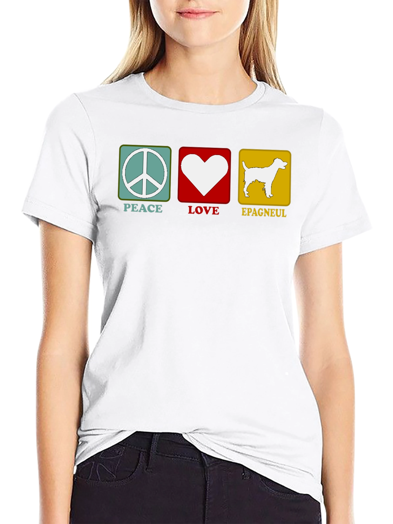 Peace Love Epagneul Dog T-Shirt