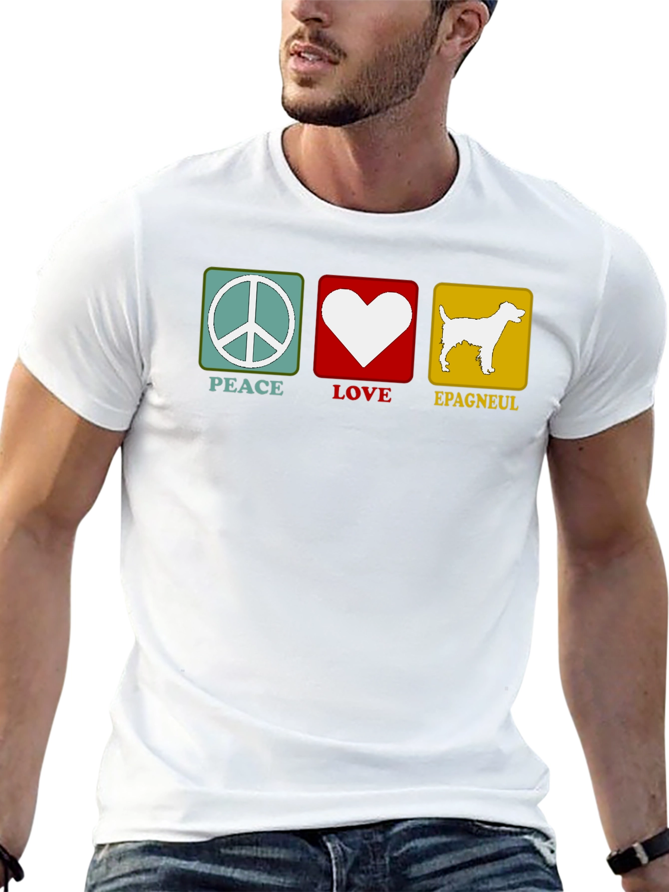 Peace Love Epagneul Dog T-Shirt