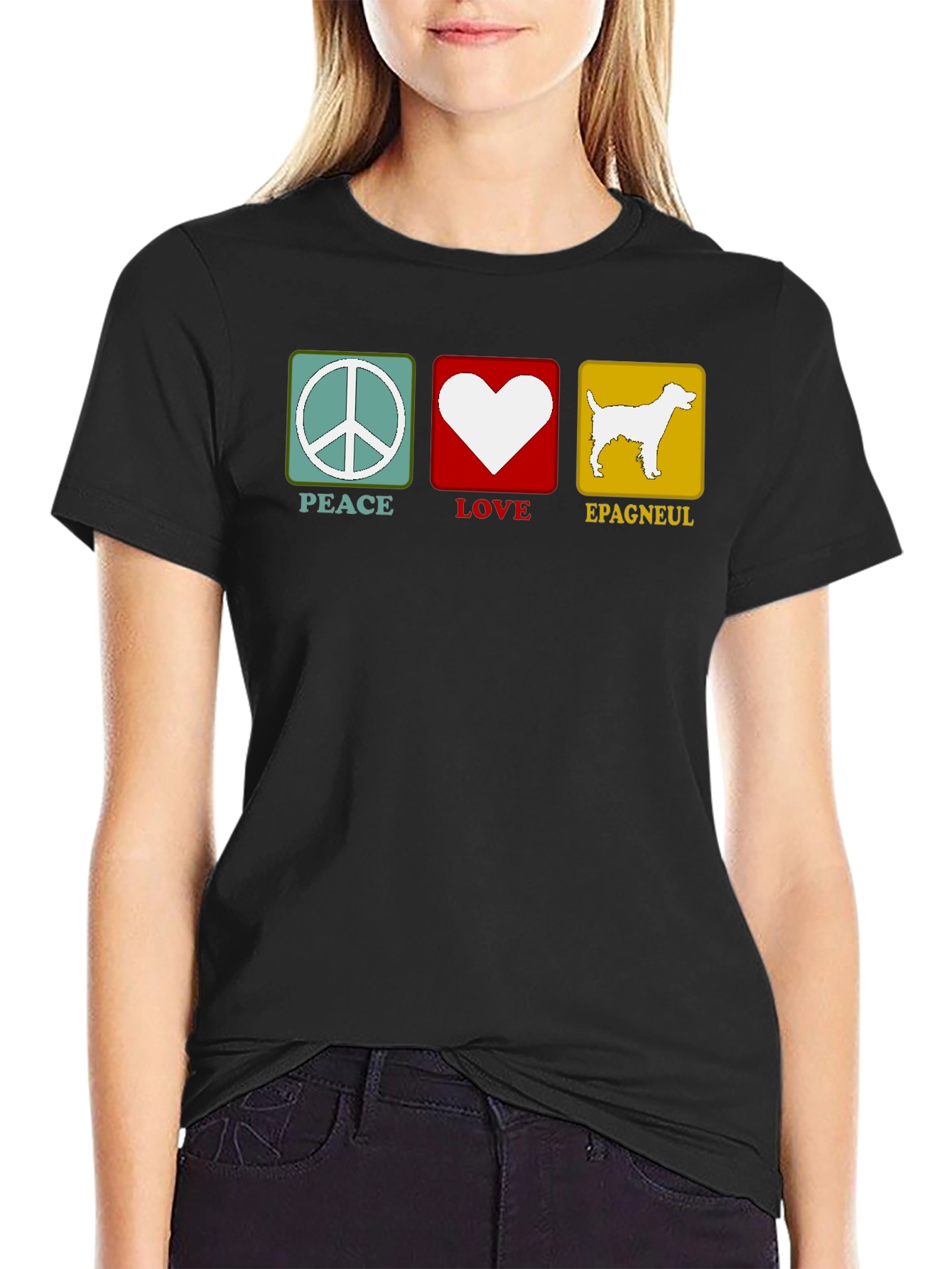 Peace Love Epagneul Dog T-Shirt