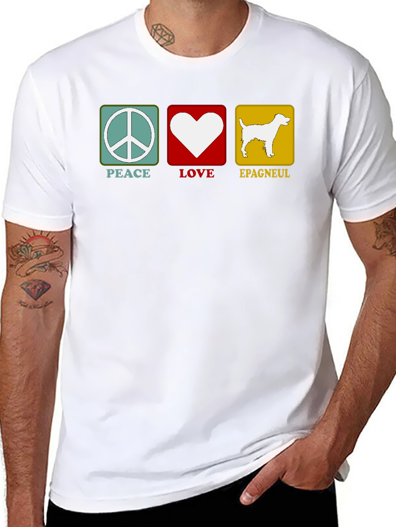 Peace Love Epagneul Dog T-Shirt