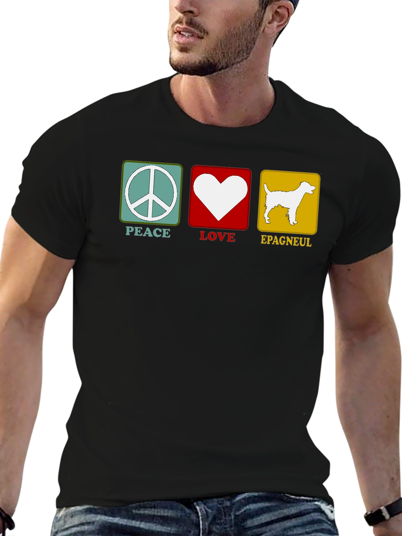 Peace Love Epagneul Dog T-Shirt