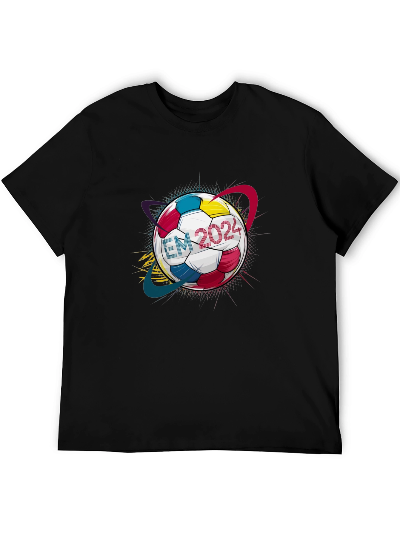 EM 2024 Soccer Ball Graphic Tee - Black