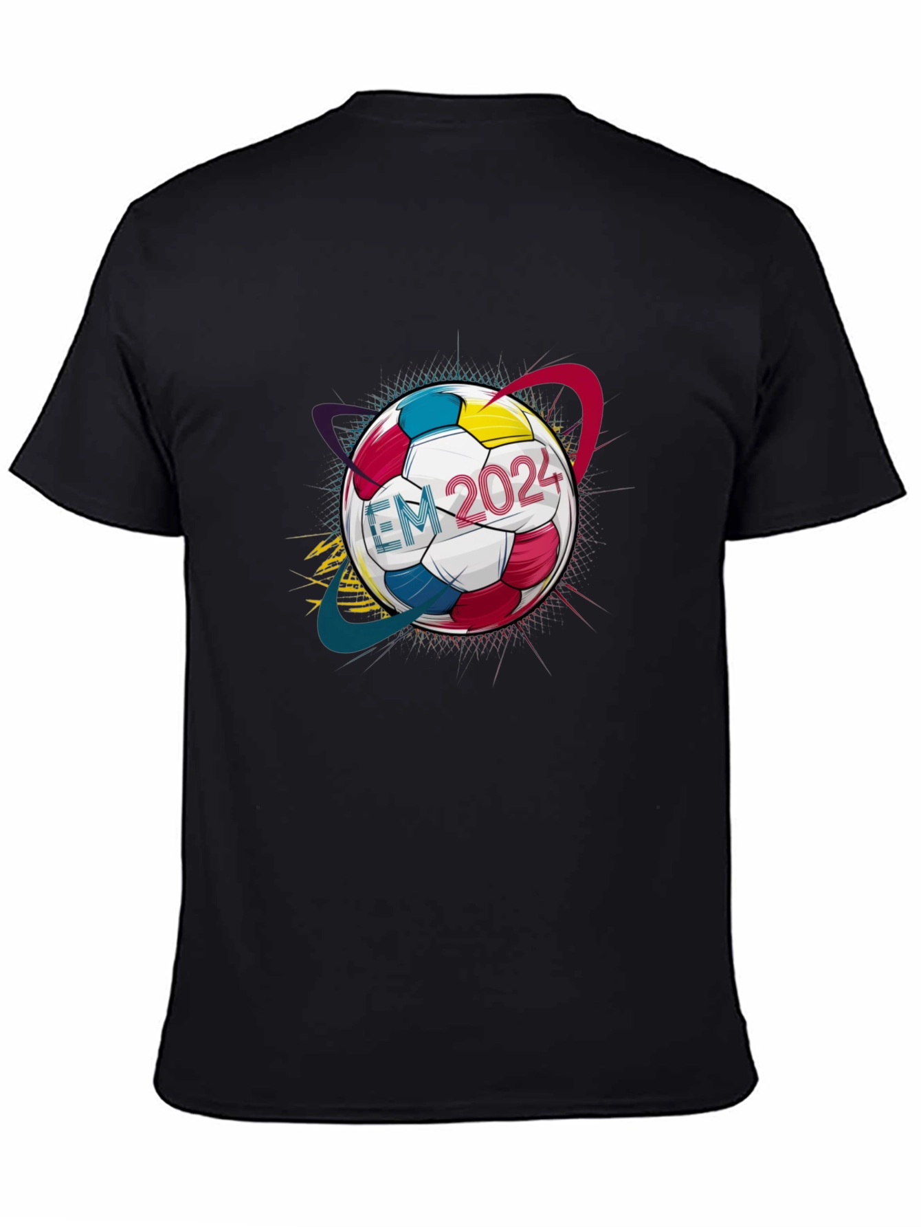 EM 2024 Soccer Ball Graphic Tee - Black