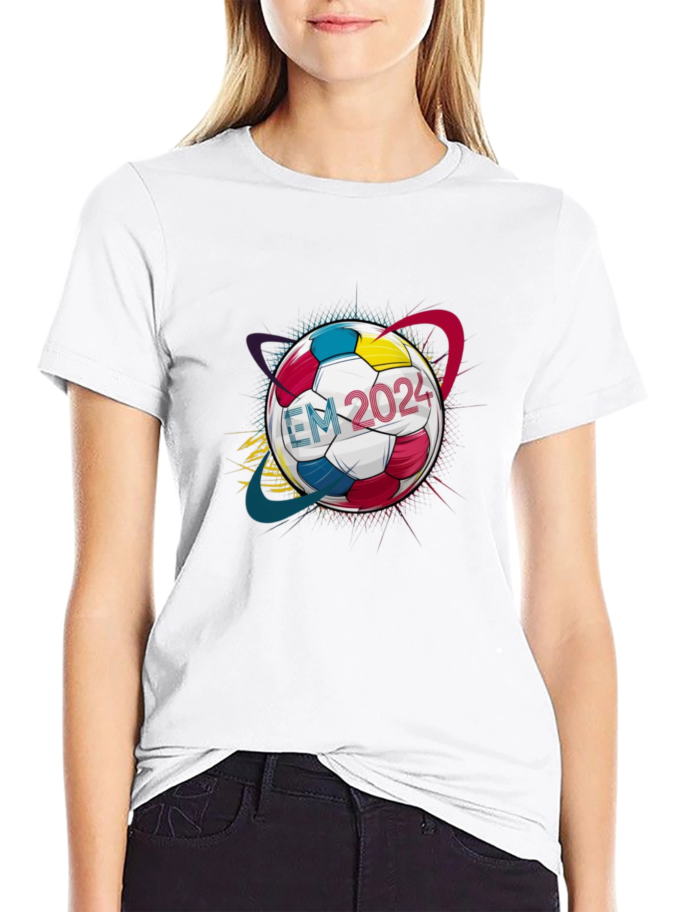 EM 2024 Soccer Ball Graphic Tee - Black