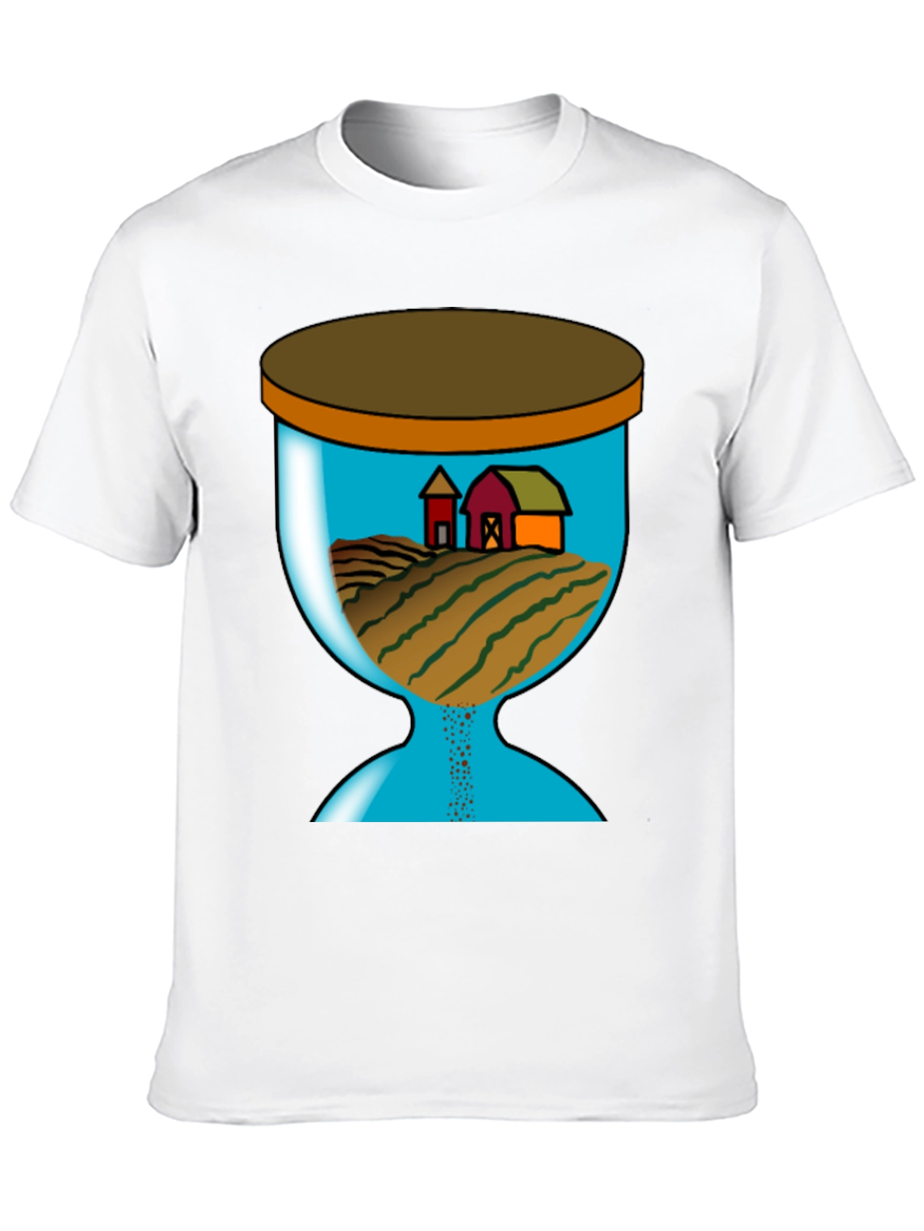 Farm Scene Hourglass Graphic T-Shirt