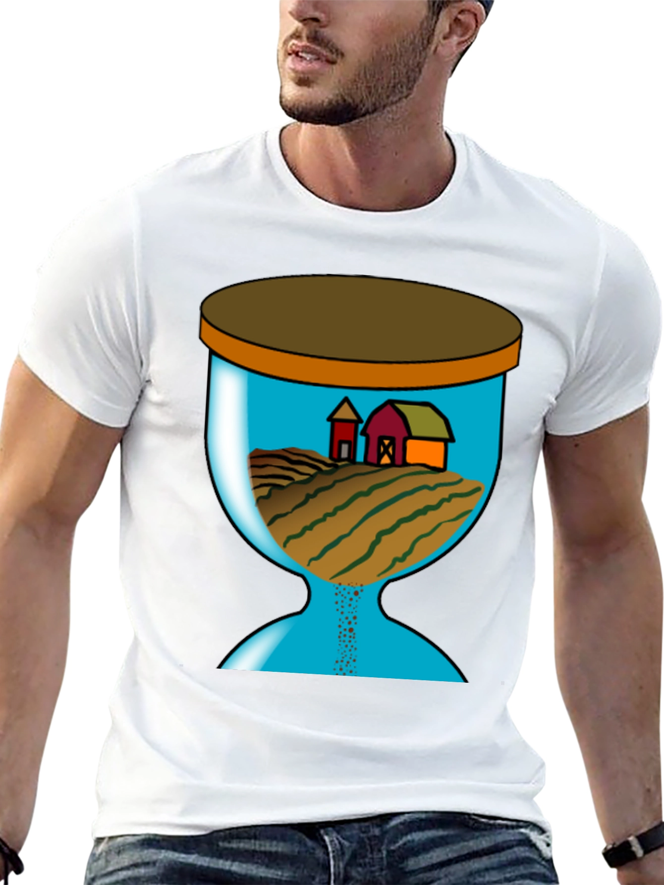 Farm Scene Hourglass Graphic T-Shirt