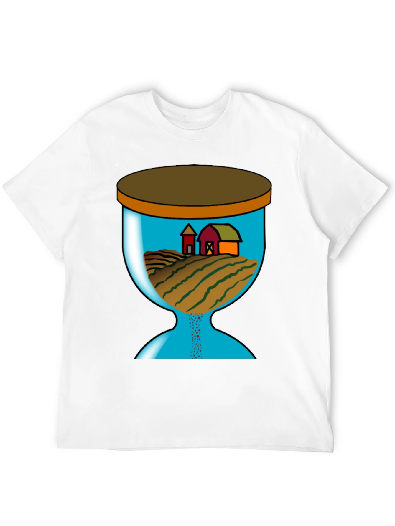 Farm Scene Hourglass Graphic T-Shirt