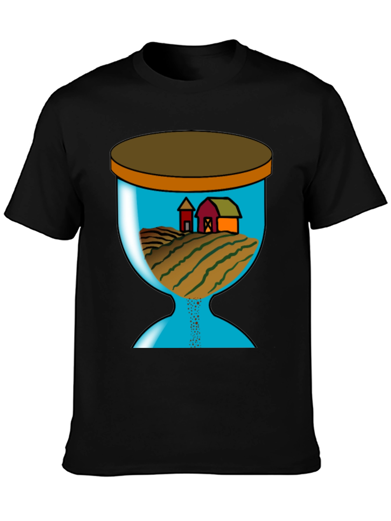 Farm Scene Hourglass Graphic T-Shirt