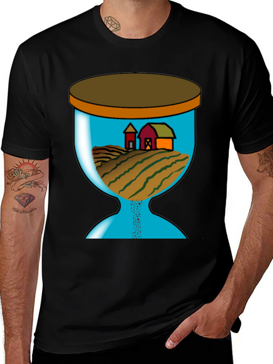 Farm Scene Hourglass Graphic T-Shirt