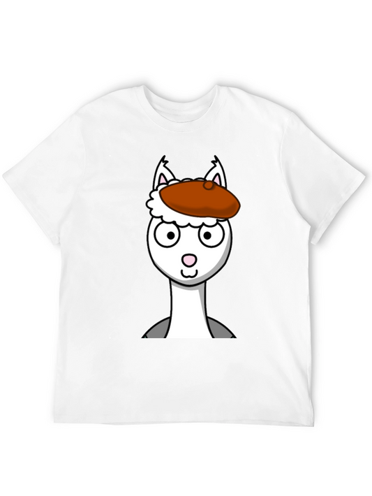 Llama Artist Graphic Tee - Unique Cartoon Design