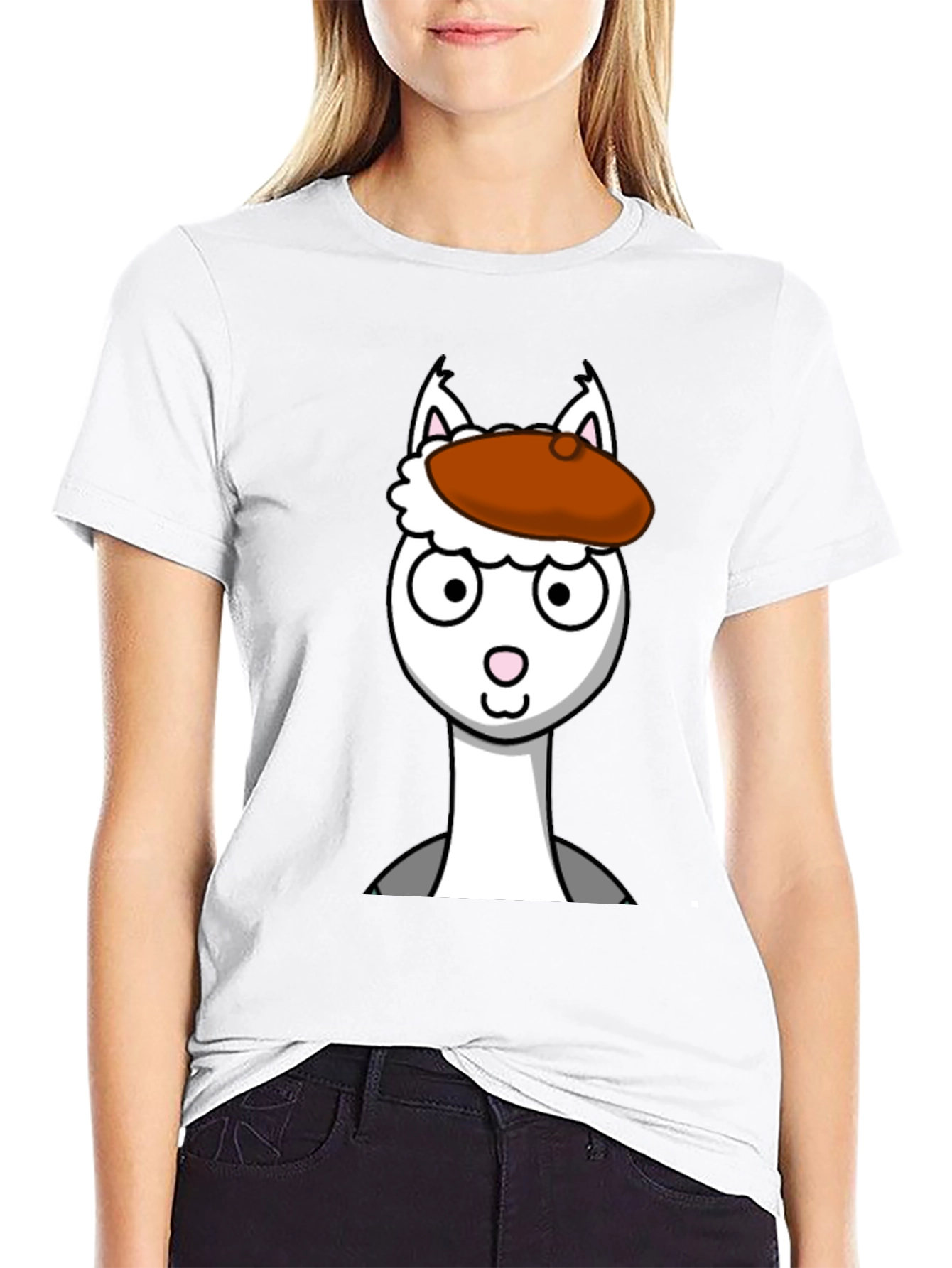 Llama Artist Graphic Tee - Unique Cartoon Design