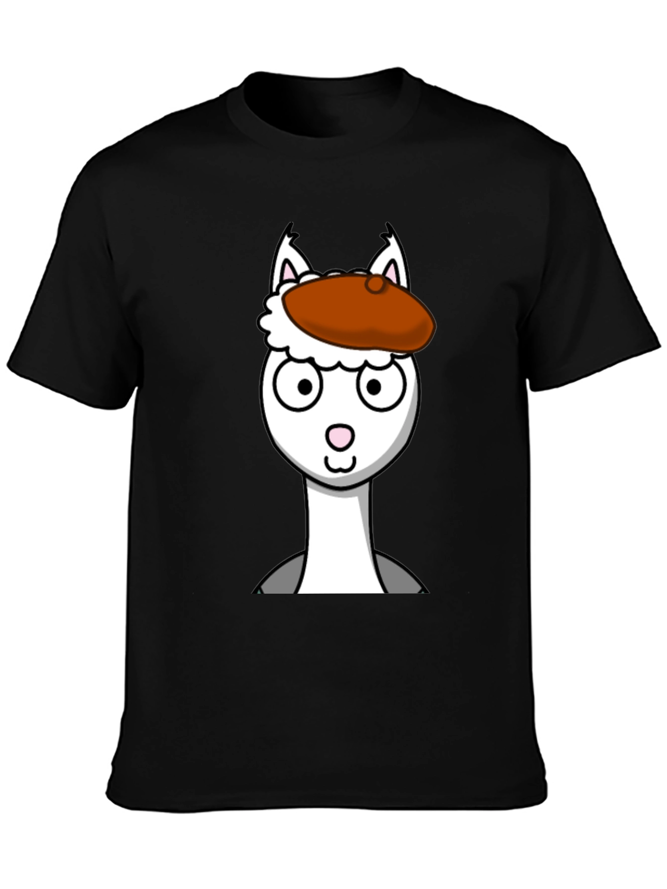 Llama Artist Graphic Tee - Unique Cartoon Design