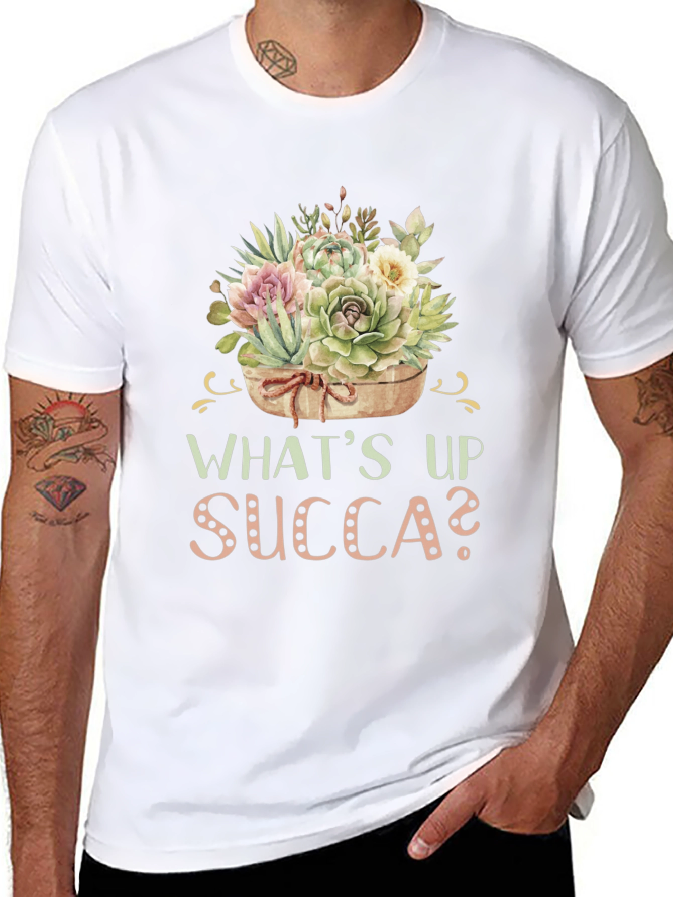 Whats Up Succa? Succulent Plant T-Shirt