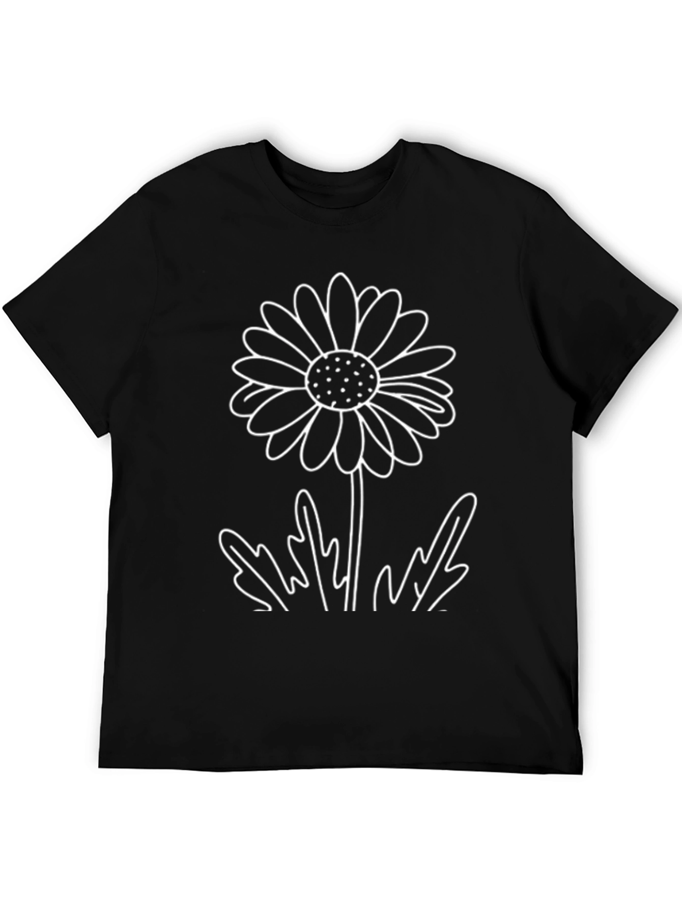 Daisy Graphic Tee - Classic Black Cotton T-Shirt