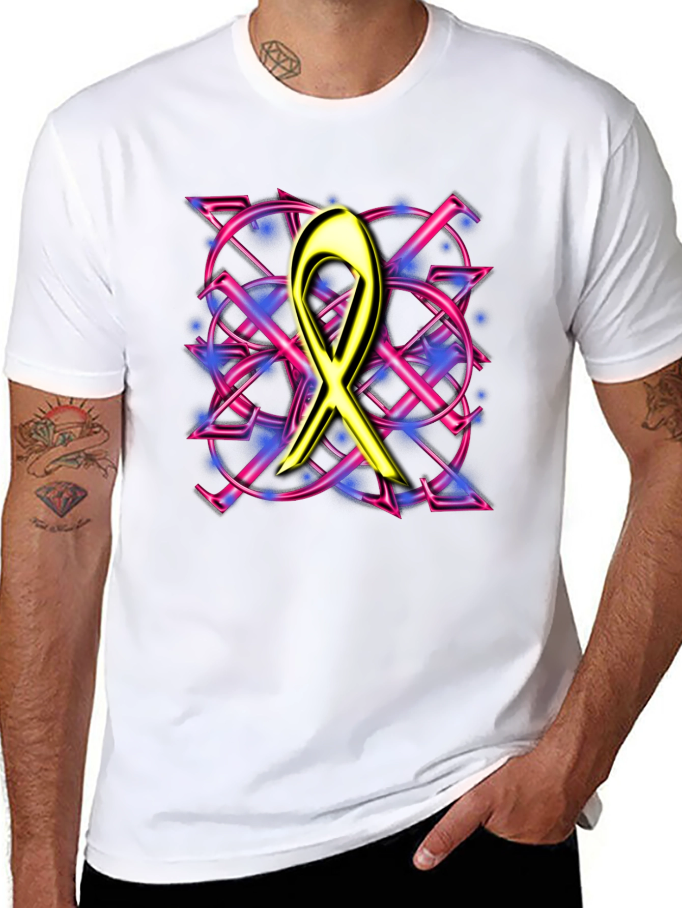 Bold Graphic Tee - Ribbon Design