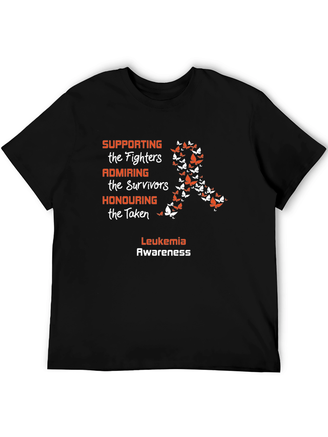 Leukemia Awareness Butterfly Ribbon Graphic Tee