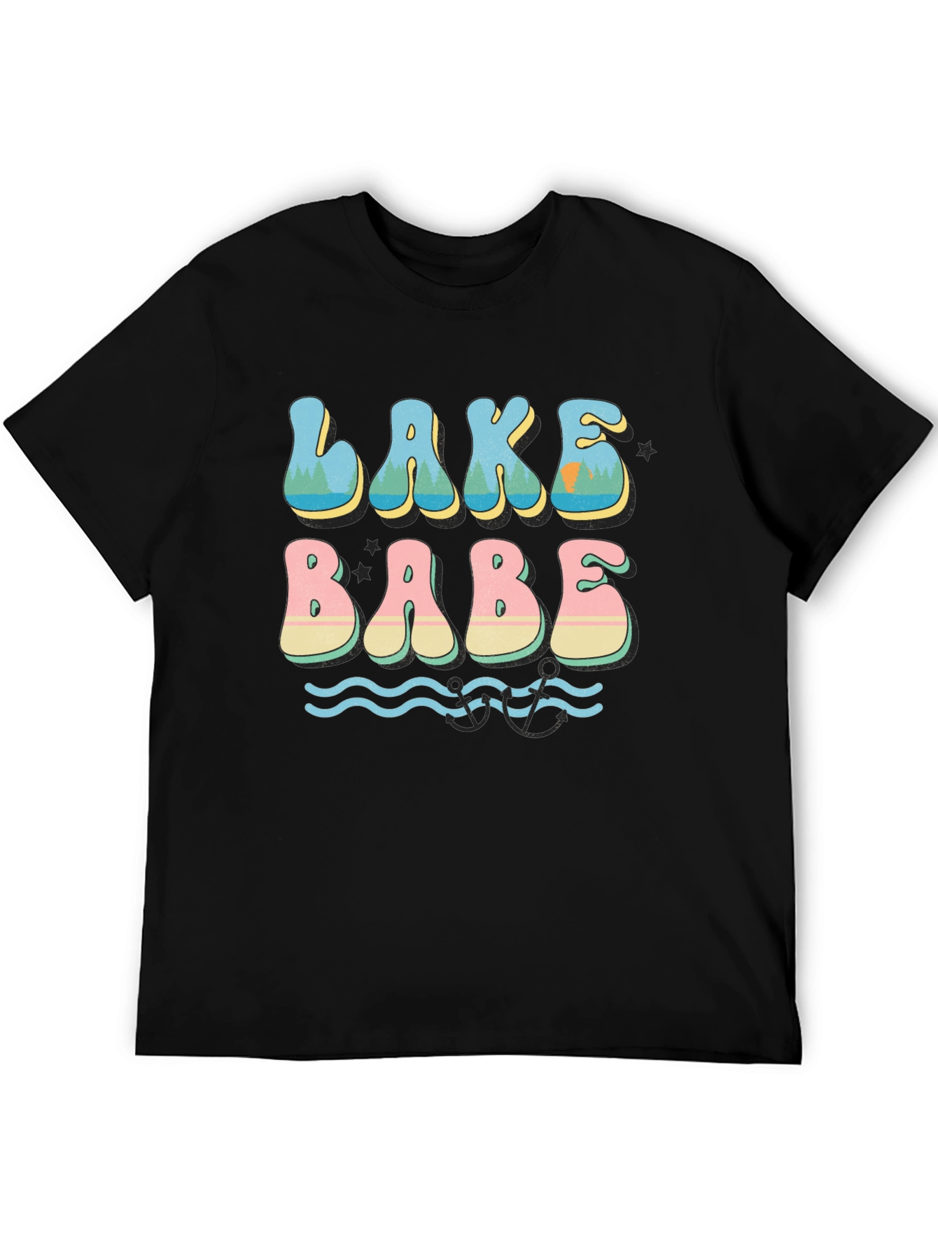 Lake Babe Graphic T-Shirt - Black Cotton Tee