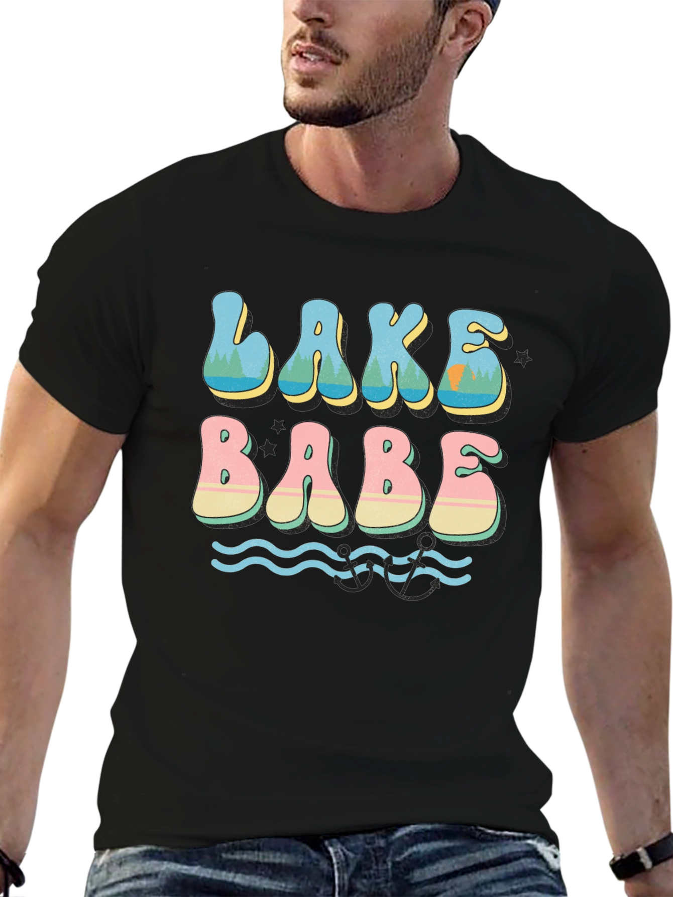 Lake Babe Graphic T-Shirt - Black Cotton Tee