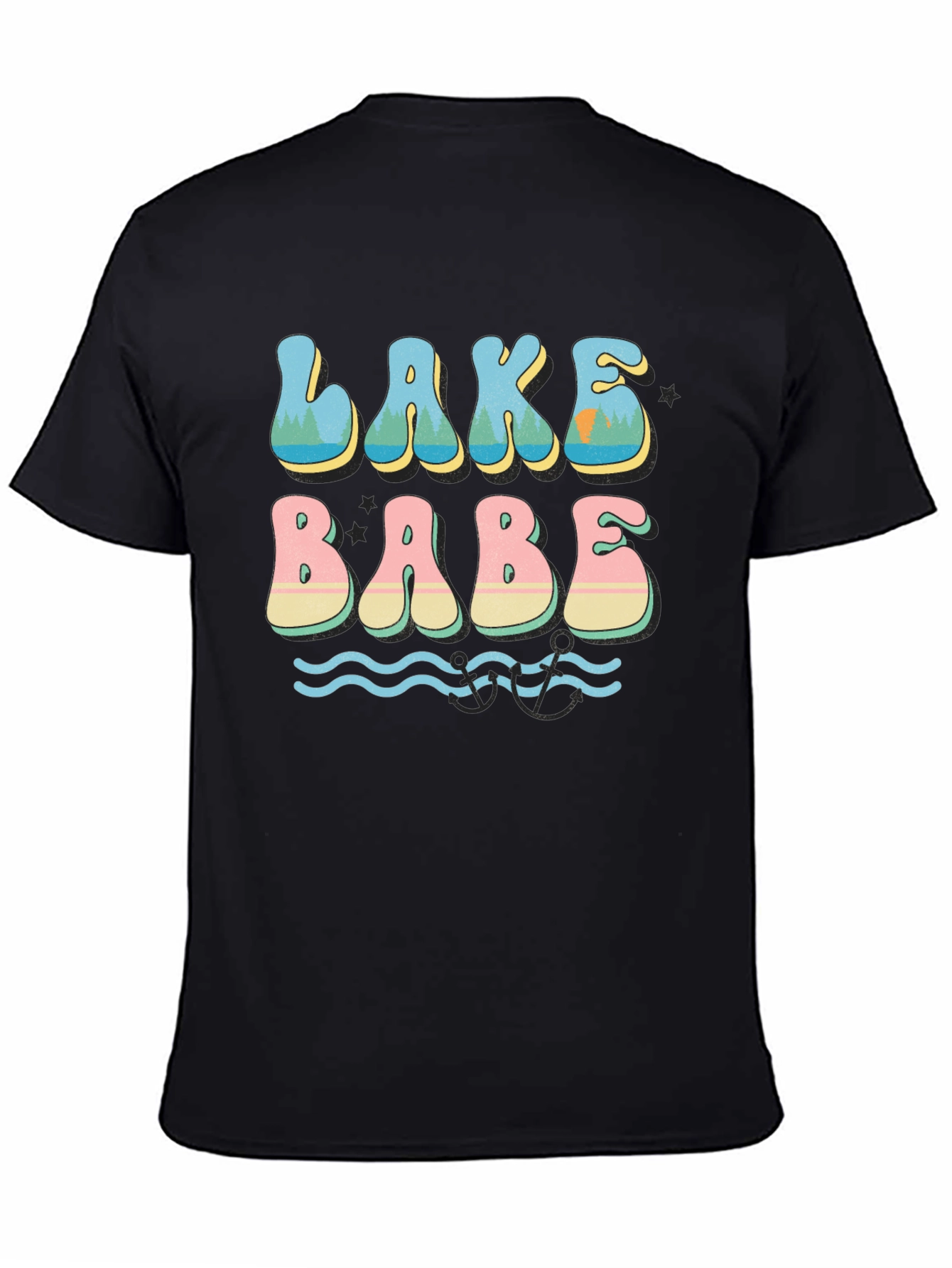 Lake Babe Graphic T-Shirt - Black Cotton Tee