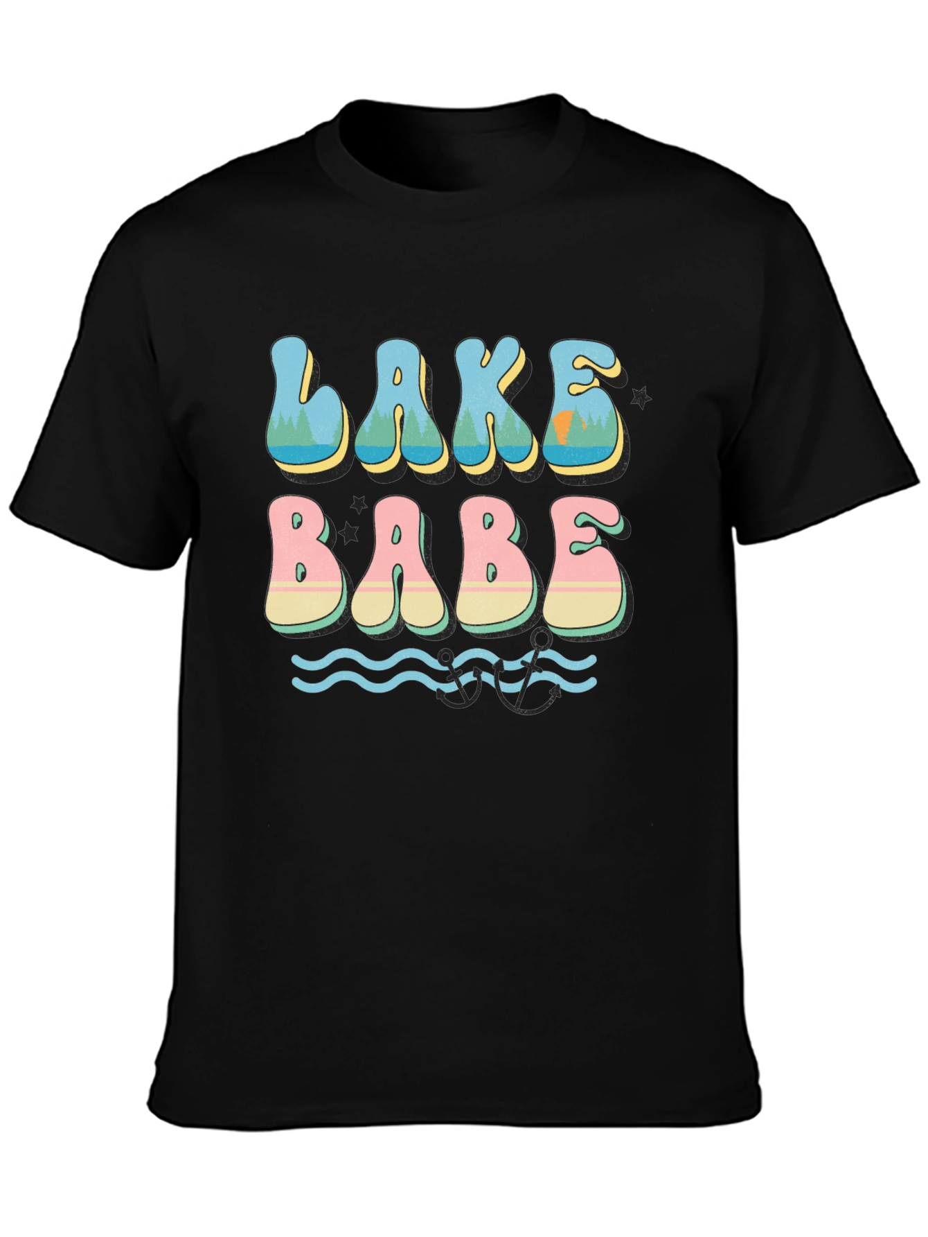 Lake Babe Graphic T-Shirt - Black Cotton Tee