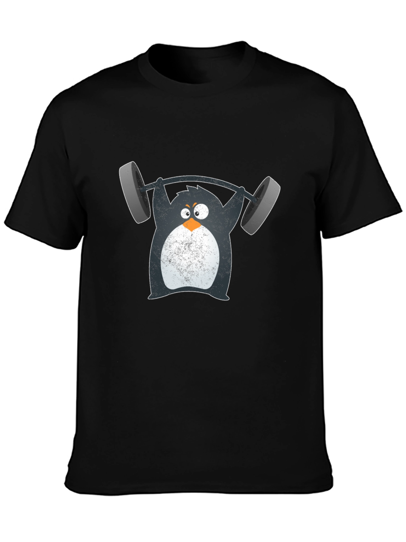 Penguin Weightlifting Graphic Tee - Black
