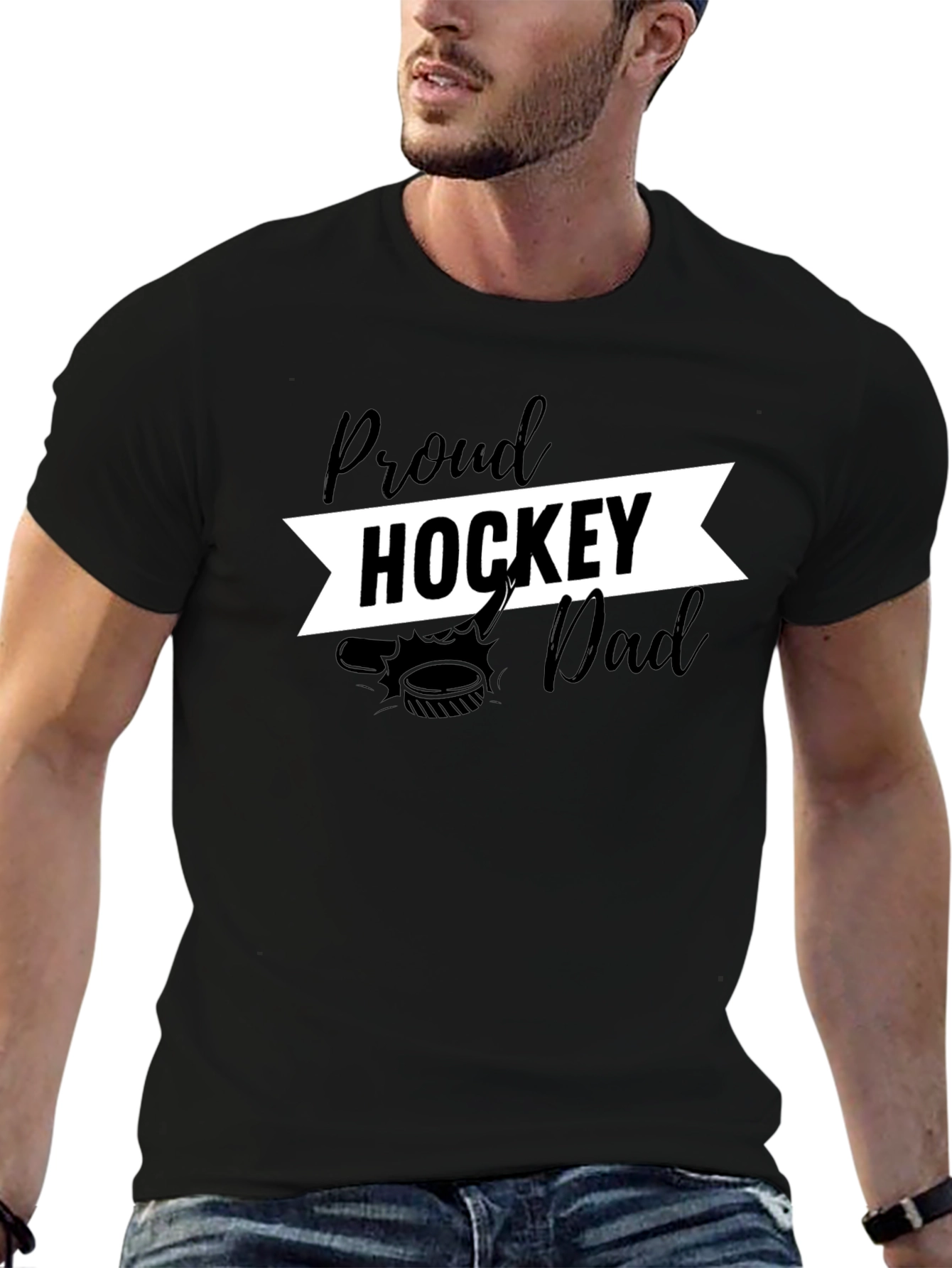 Proud Hockey Dad Graphic T-Shirt