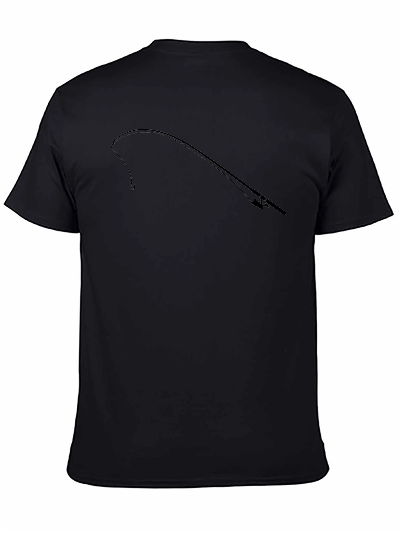 Fishing Rod Graphic Tee - Black